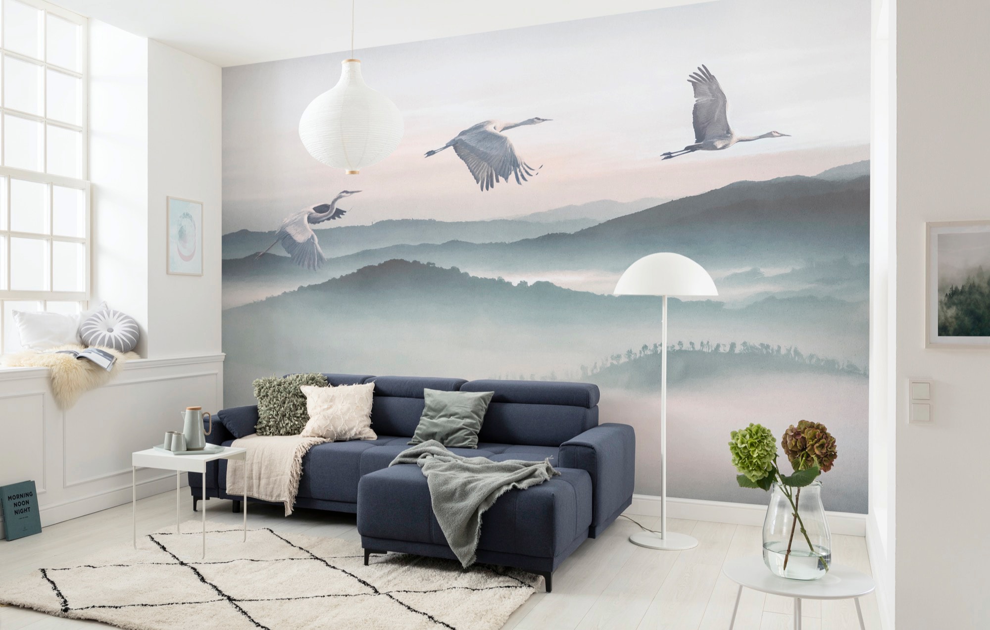 Komar Vliestapete »Digitaldruck Vlies - Mystic Cranes - Größe 400 x 280 cm«, bedruckt, Wohnzimmer, Schlafzimmer