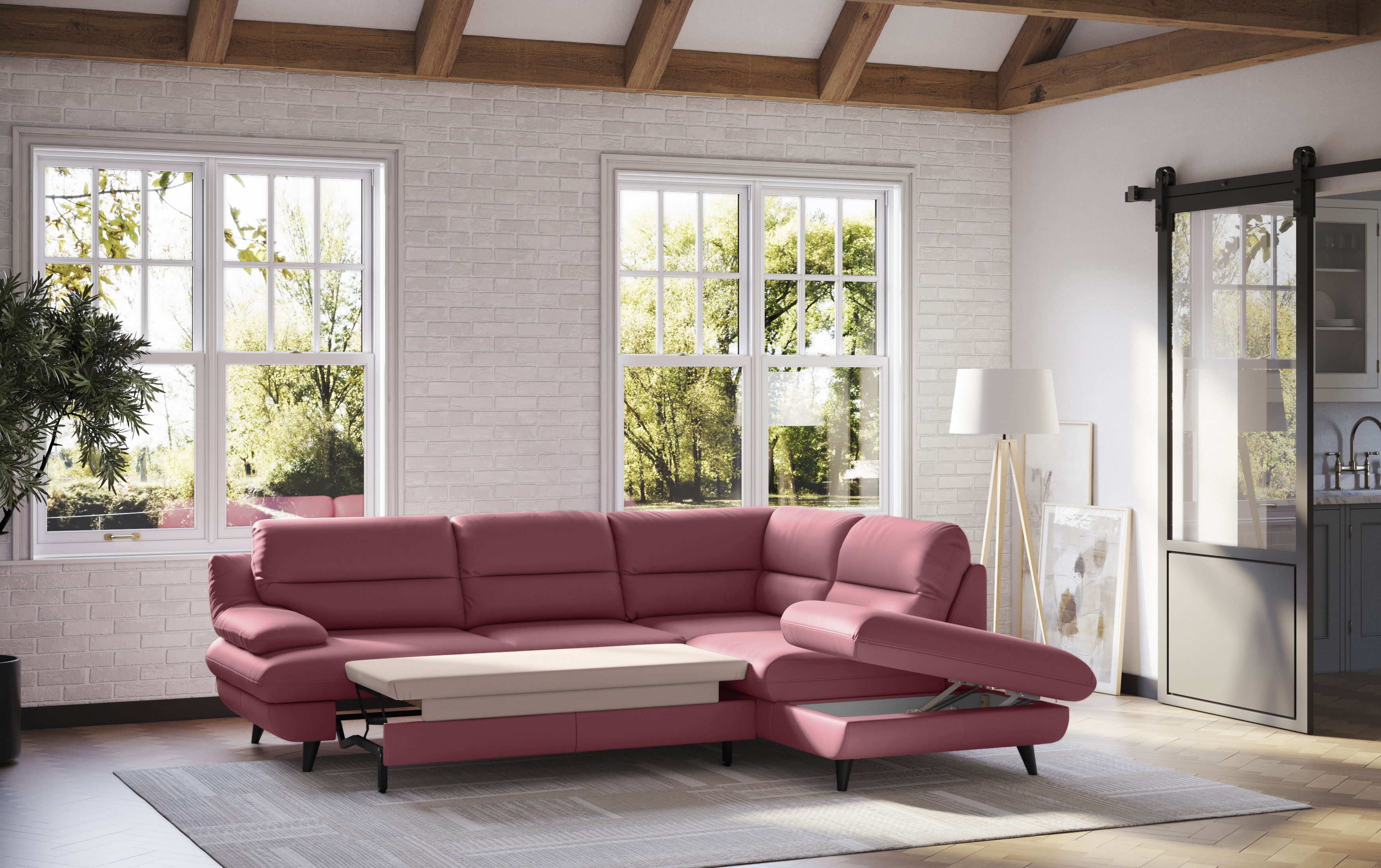 COTTA Ecksofa "Pike L-Form, B: 266 cm" optional Schlaffunktion & Bettkasten