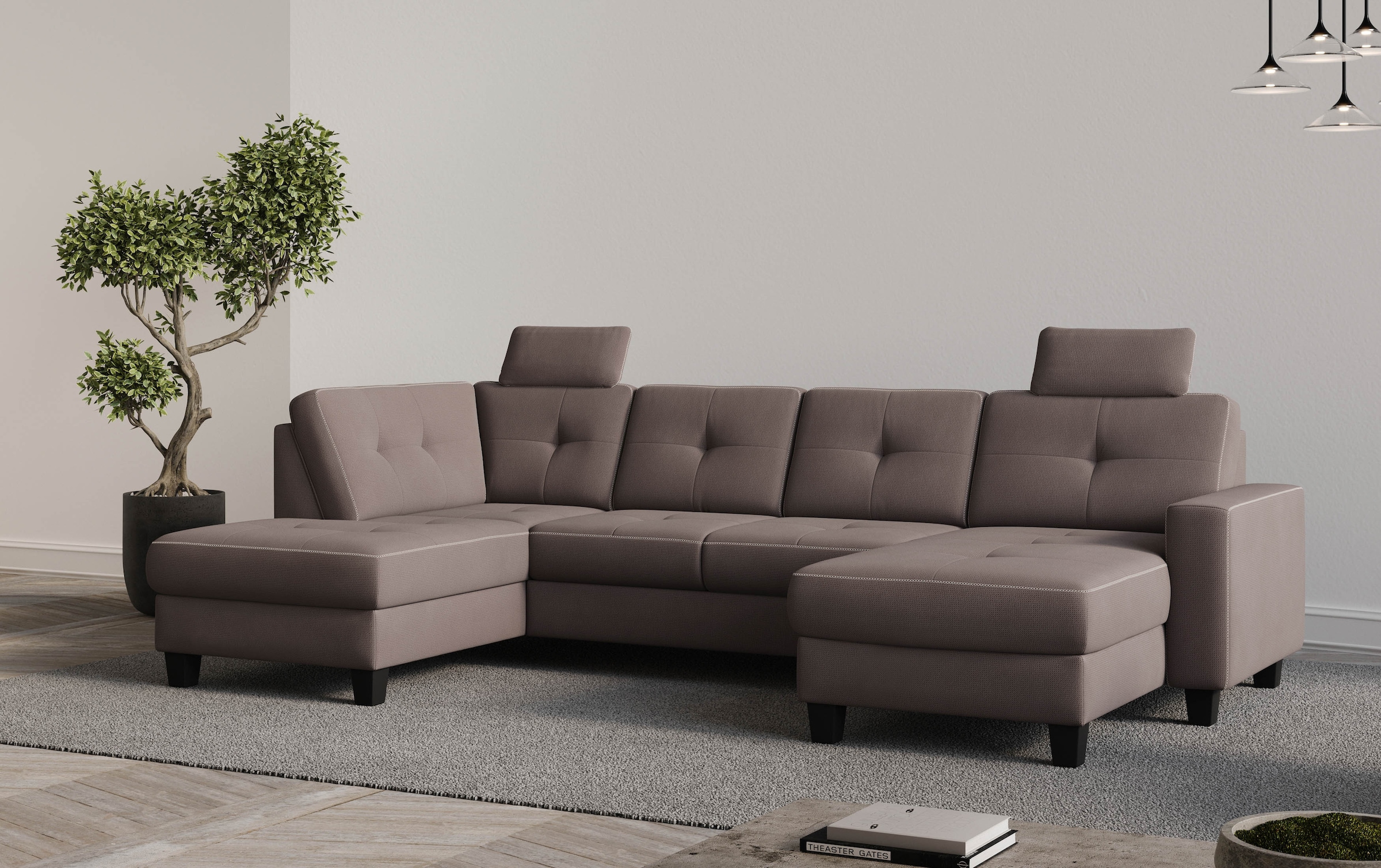 Places of Style Wohnlandschaft "Varese", wahlweise mit Bettfunktion und Bet günstig online kaufen