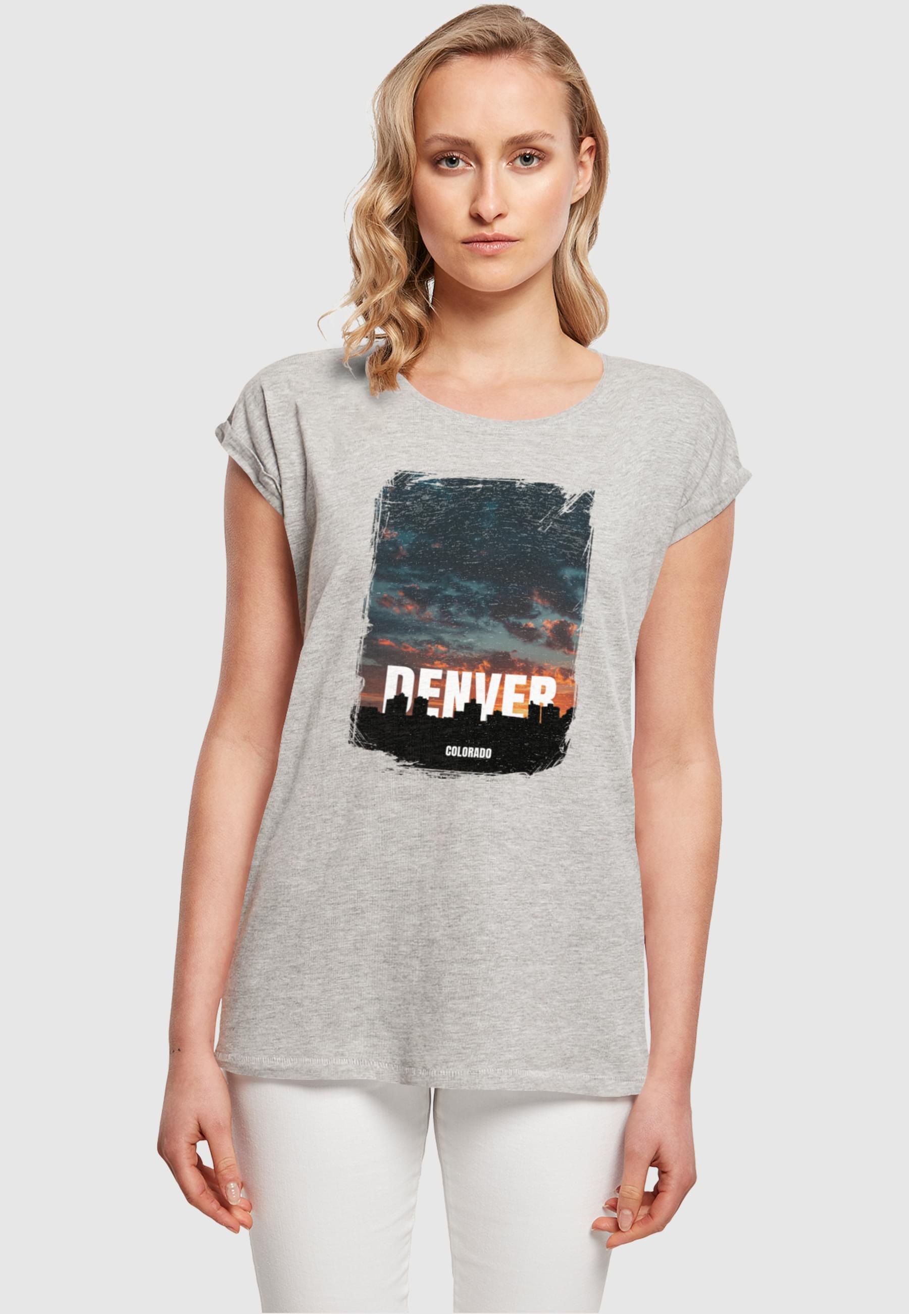 Merchcode T-Shirt »Merchcode Damen Ladies Denver Extended Shoulder Tee«, (1 tlg.)