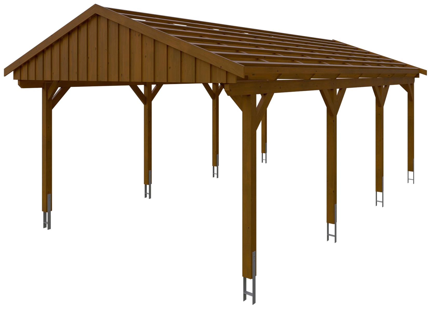 Skanholz Einzelcarport »Fichtelberg«, braun, mit Dachlattung