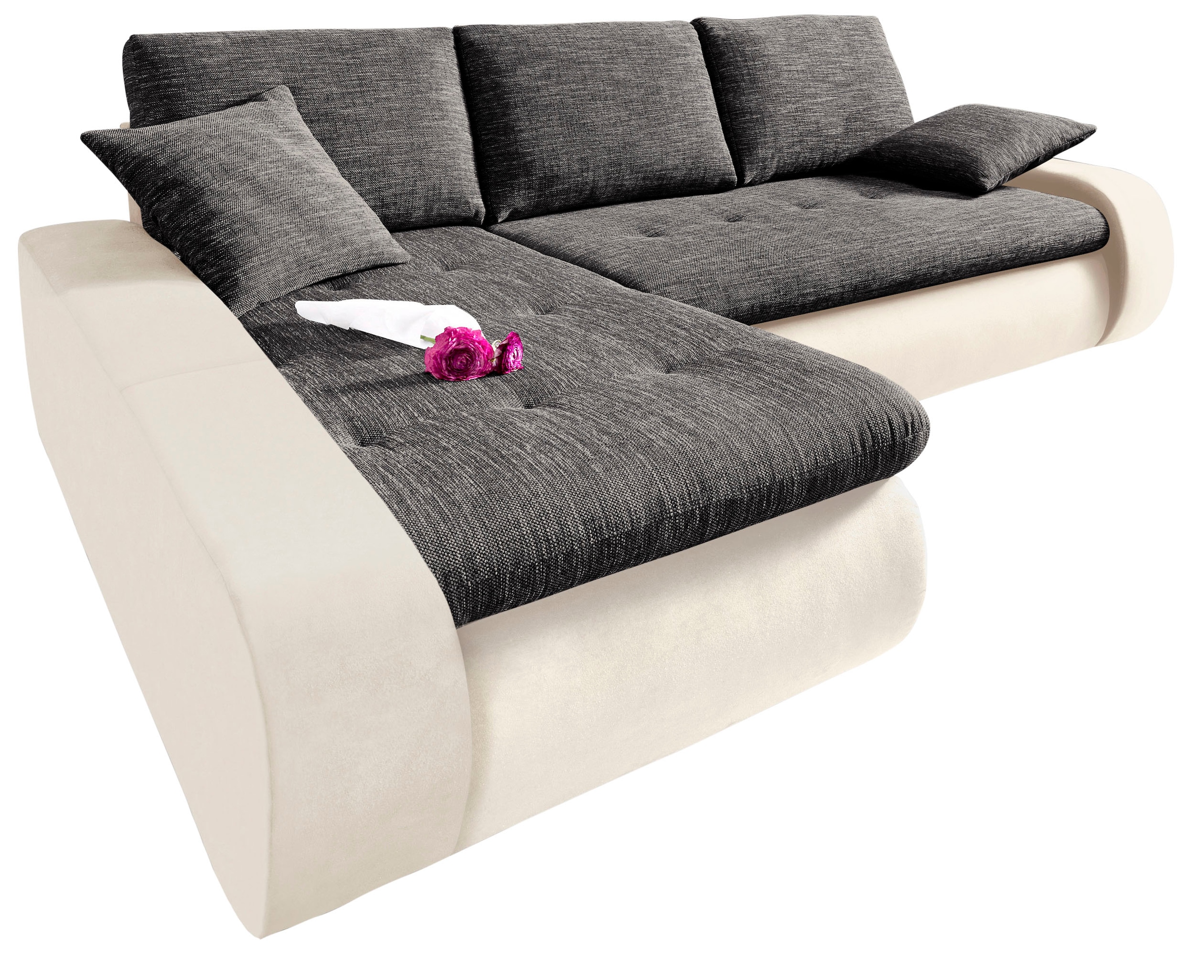 TRENDMANUFAKTUR Ecksofa "Indie, modern und bequem, Materialmix, L-Form", wa günstig online kaufen