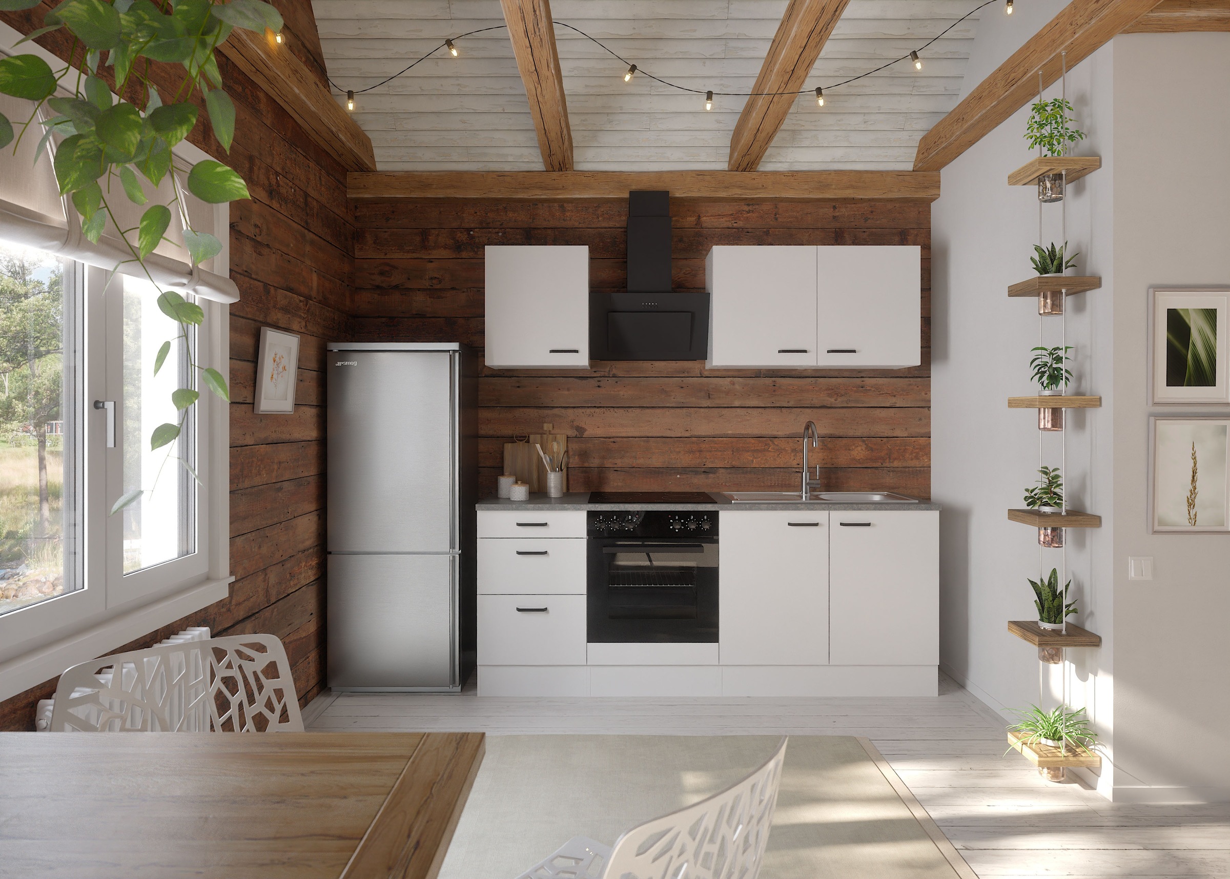 OPTIFIT Küchenzeile »OPTImulti« Breite 210 cm, wahlweise mit E-Geräten und Edelstahlspüle