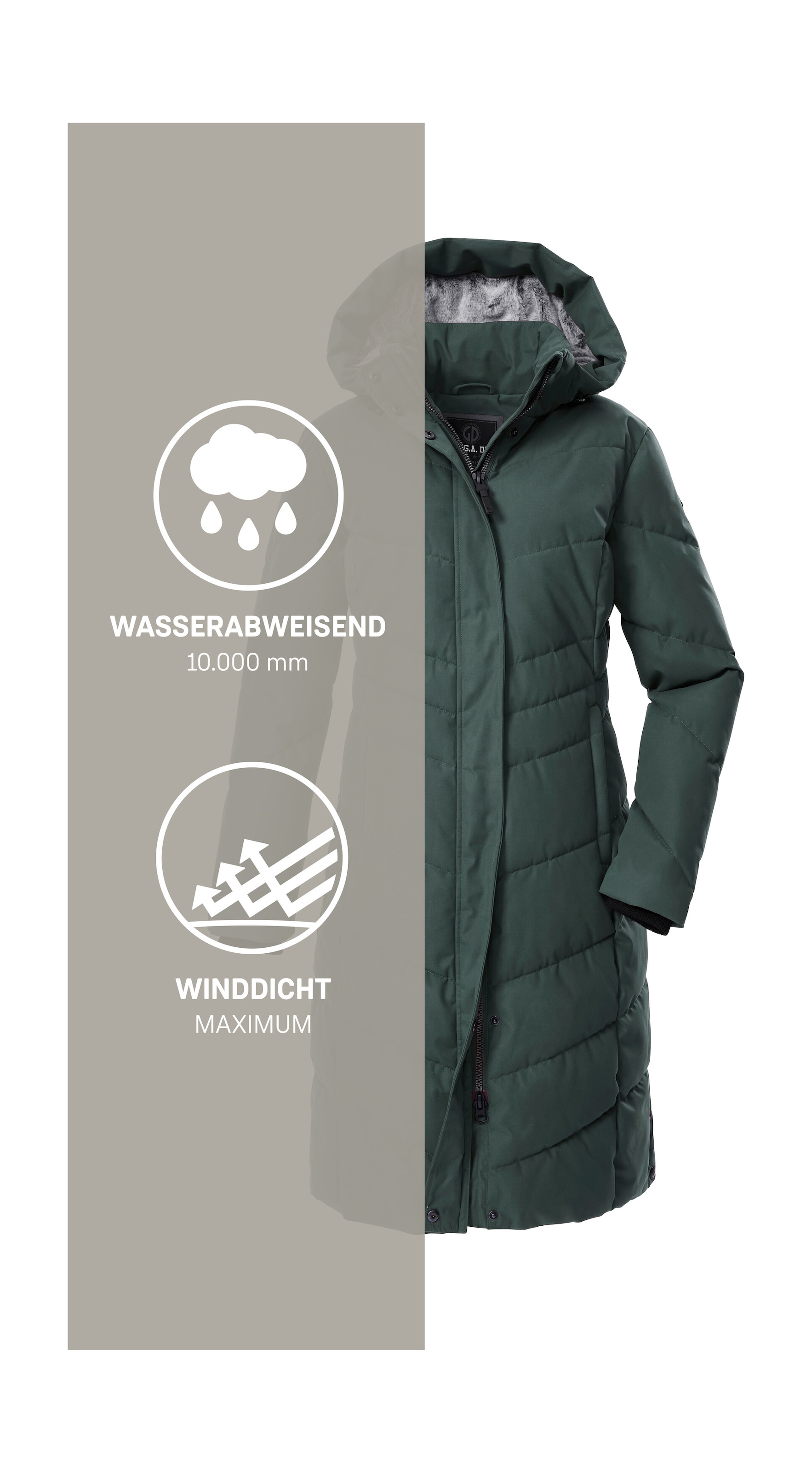 G.I.G.A. DX by killtec Steppmantel »GW 61 WMN QLTD CT«, Damenmantel, wasserabweisend, winddicht, Kapuze verstellbar, PFAs-frei