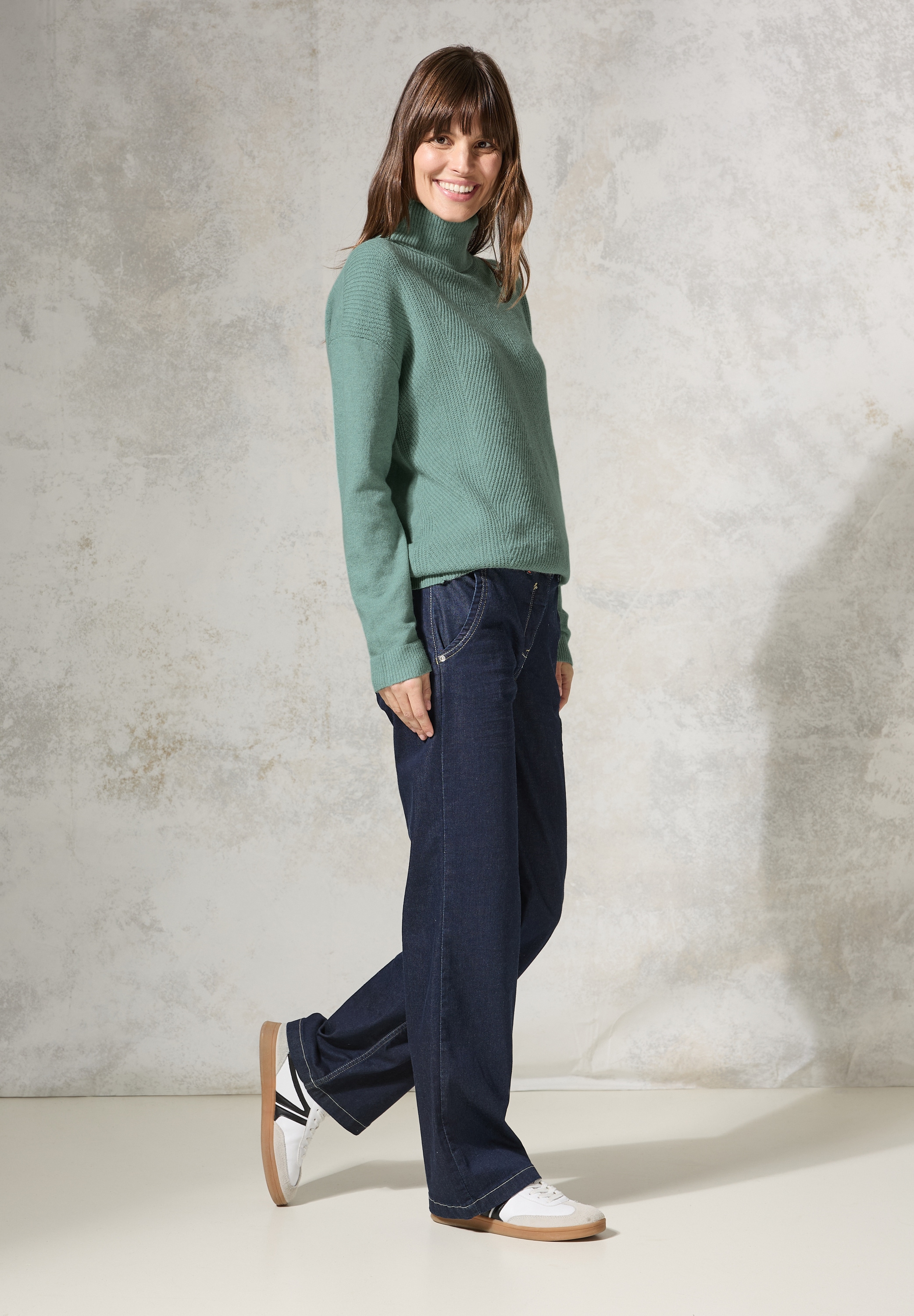 Cecil Rollkragenpullover, aus softem Materialmix