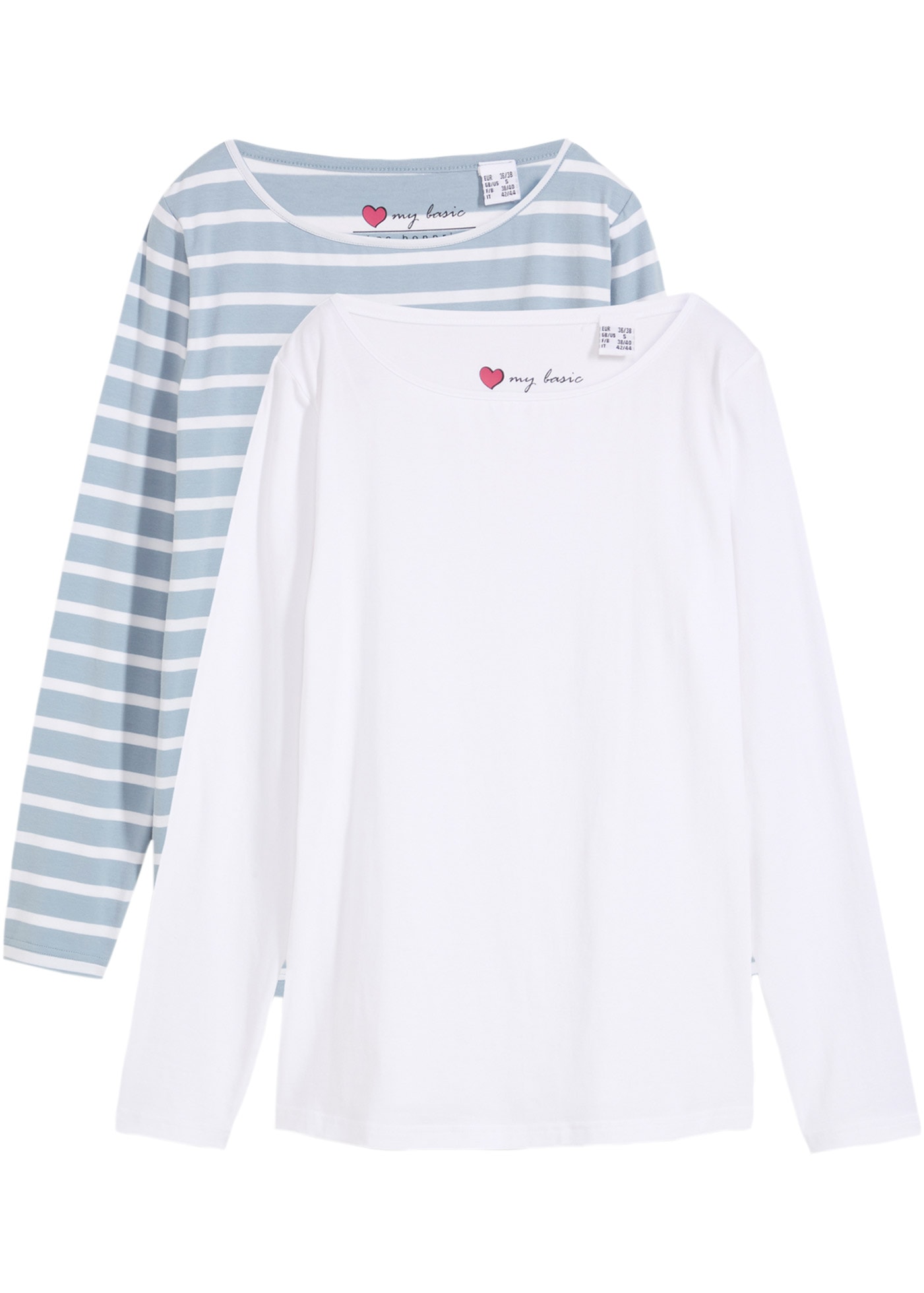 bonprix Langarmshirt Packung, 2 Stk. günstig online kaufen