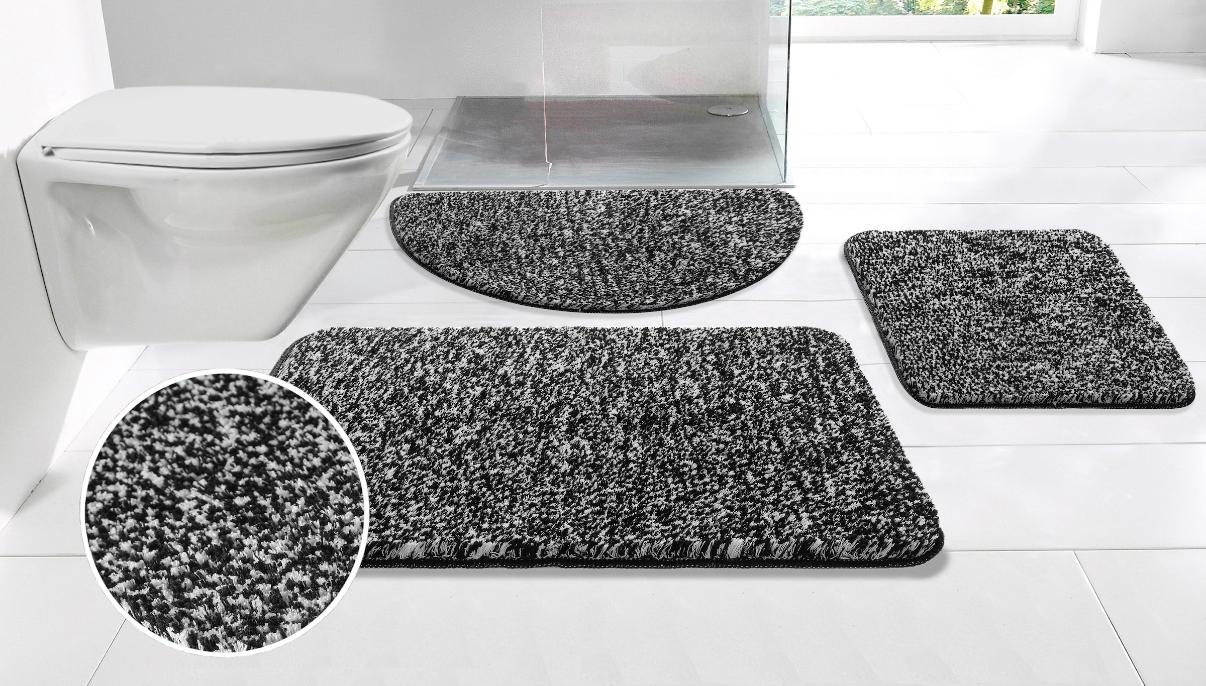 my home Badematte "Vanessa meliert, Badvorleger, Badezimmer Teppich, Duschv günstig online kaufen