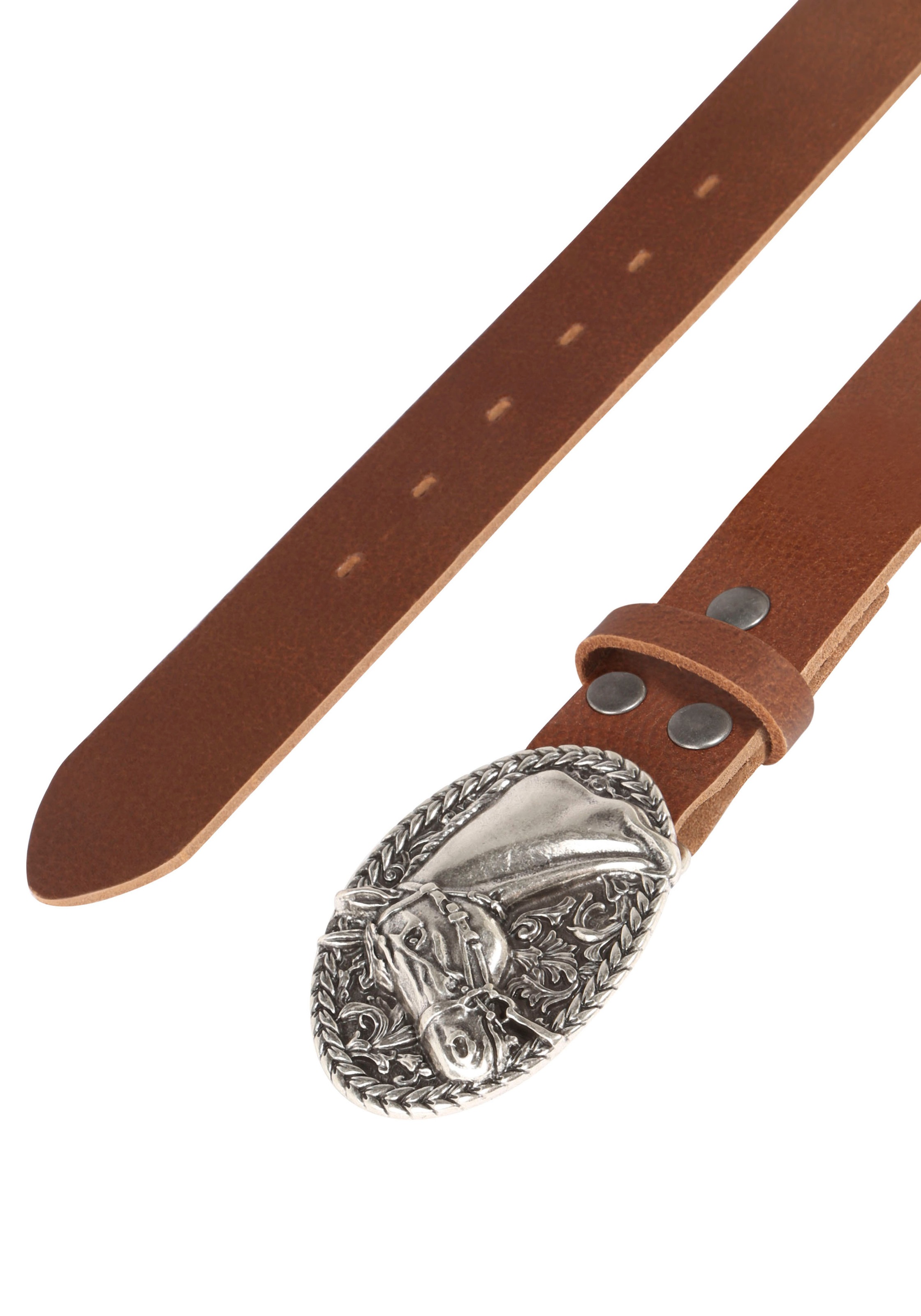 Rettungsring Gürtel Ledergürtel mit austauschbarer Schließe "Pferdekopf Ova günstig online kaufen