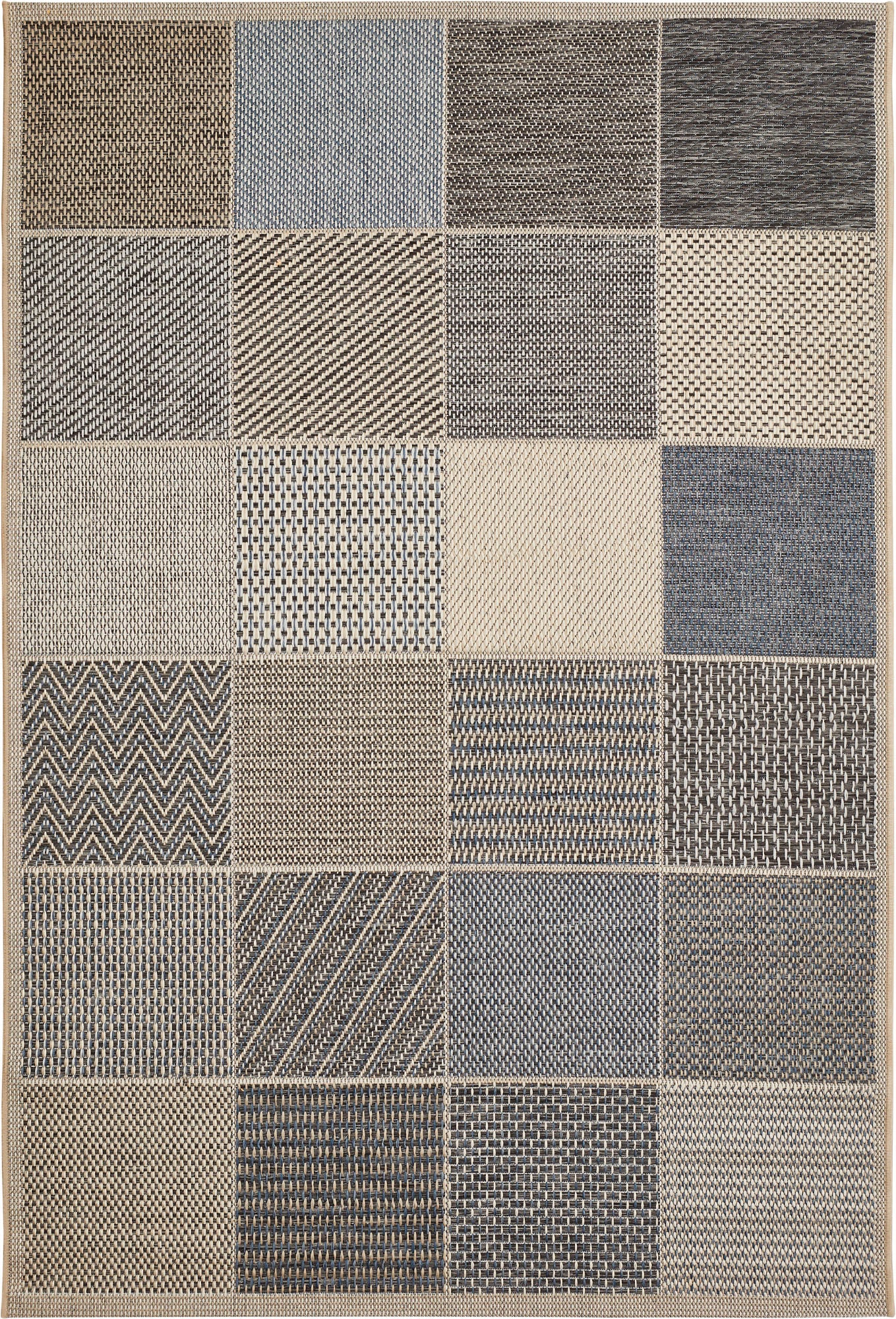Andiamo Teppich »Clyde 2«, rechteckig, 5 mm Höhe, Flachgewebe, Patchwork Design, In- und Outdoor geeignet, Wohnzimmer