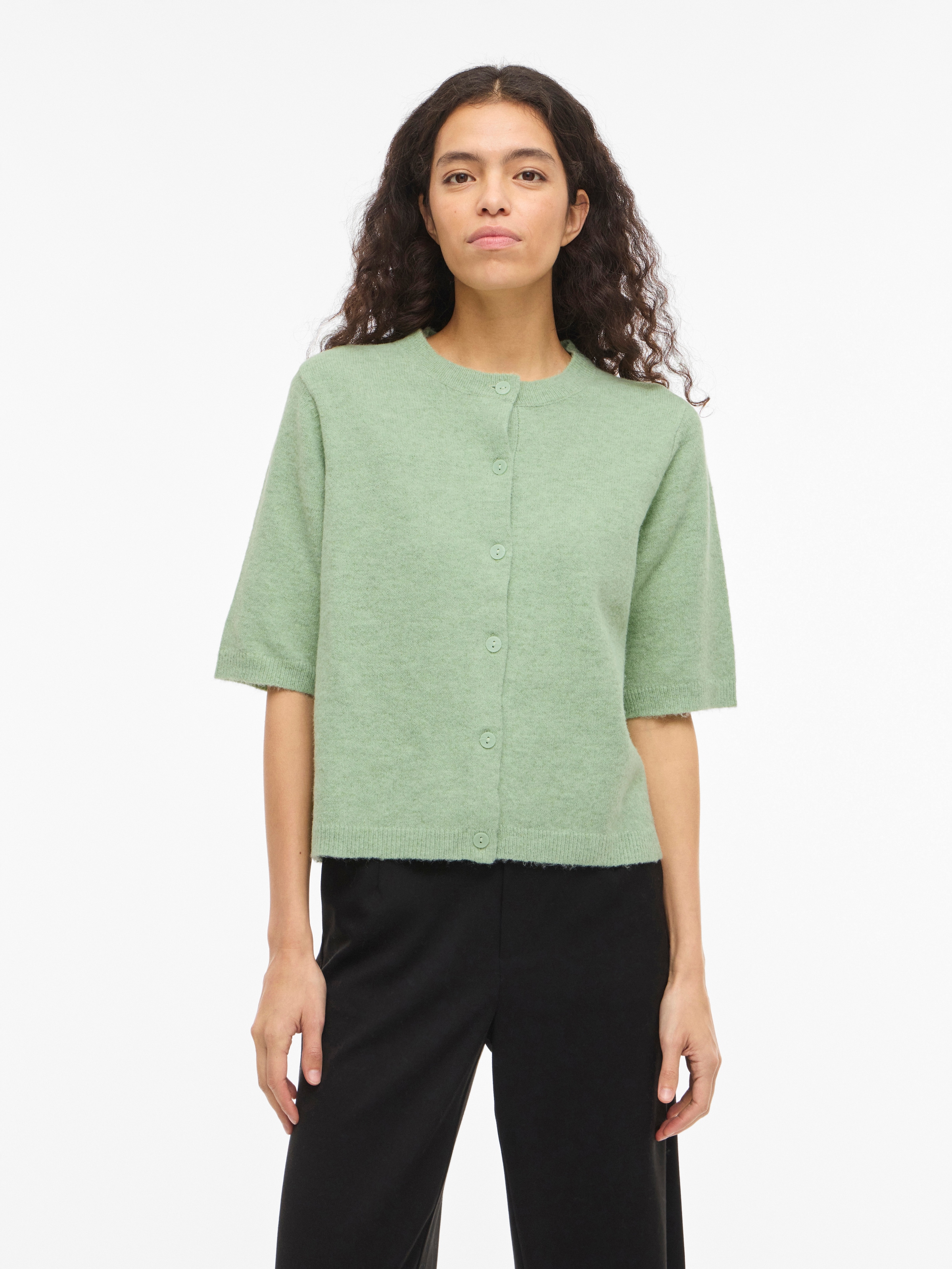 Vila Strickjacke "VILIGA 2/4 O-NECK KNIT CARDIGAN - NOOS" Materialmix, regu günstig online kaufen