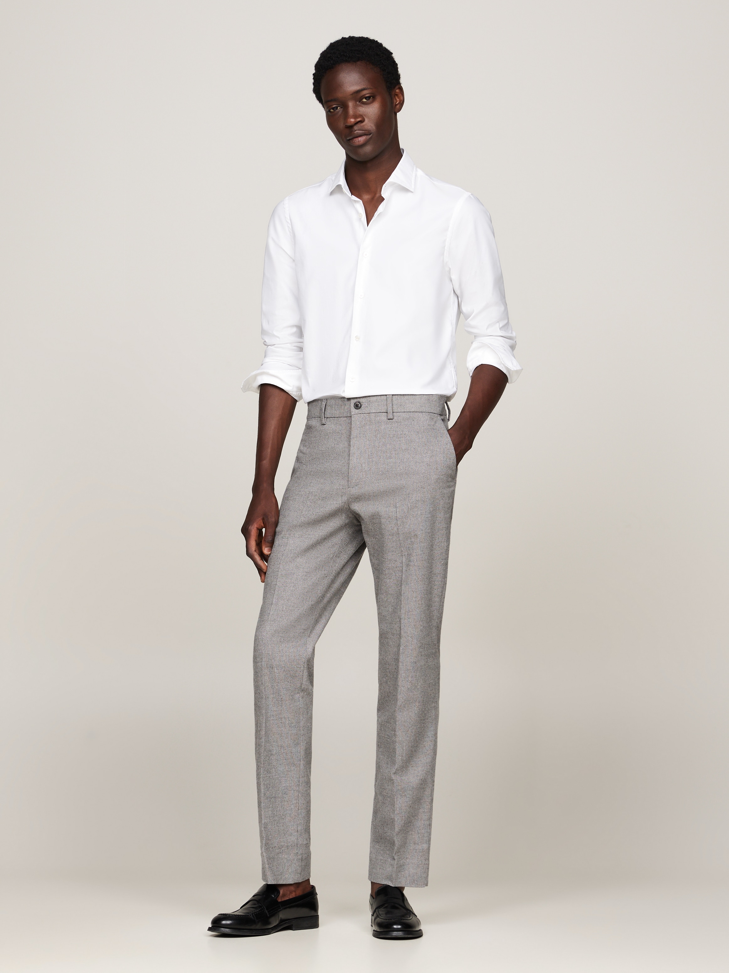 Tommy Hilfiger 5-Pocket-Hose »DC DENTON BRUSHED MARL«, meliertes Design, mit Bügelfalten