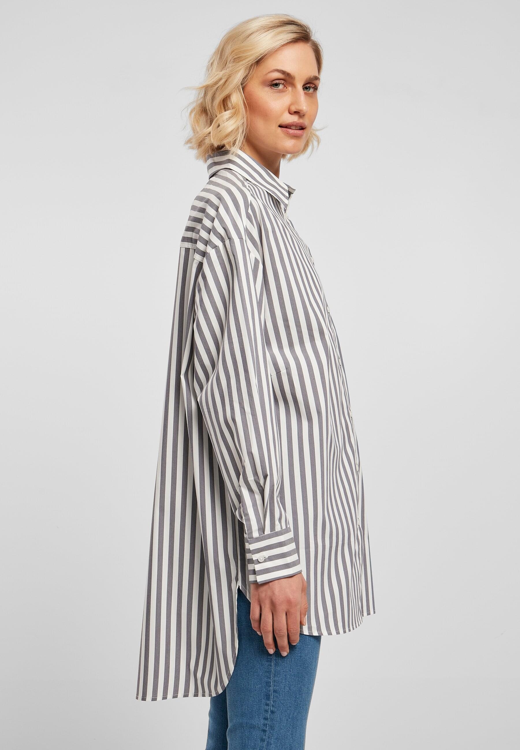 URBAN CLASSICS Klassische Bluse »Urban Classics Damen Ladies Oversized Stripe Shirt«