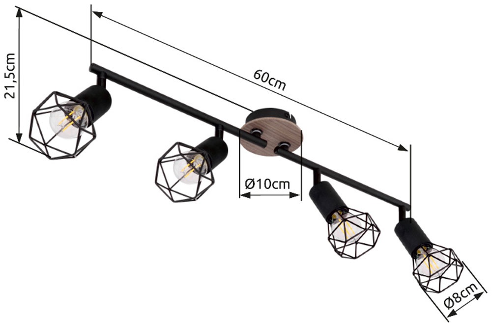 GLOBO LIGHTING Deckenstrahler »XARA I«, Leuchtmittel E14 | ohne Leuchtmittel, Deckenstrahler/Metall/Flur/Wohnzimmer/Schlafzimmer