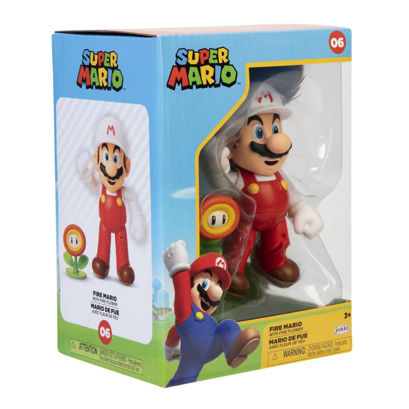 Jakks Pacific Merchandise-Figur »Super Mario - Fire Mario 10 cm Figur (Sammlerbox)«, (Set, 2 tlg.)