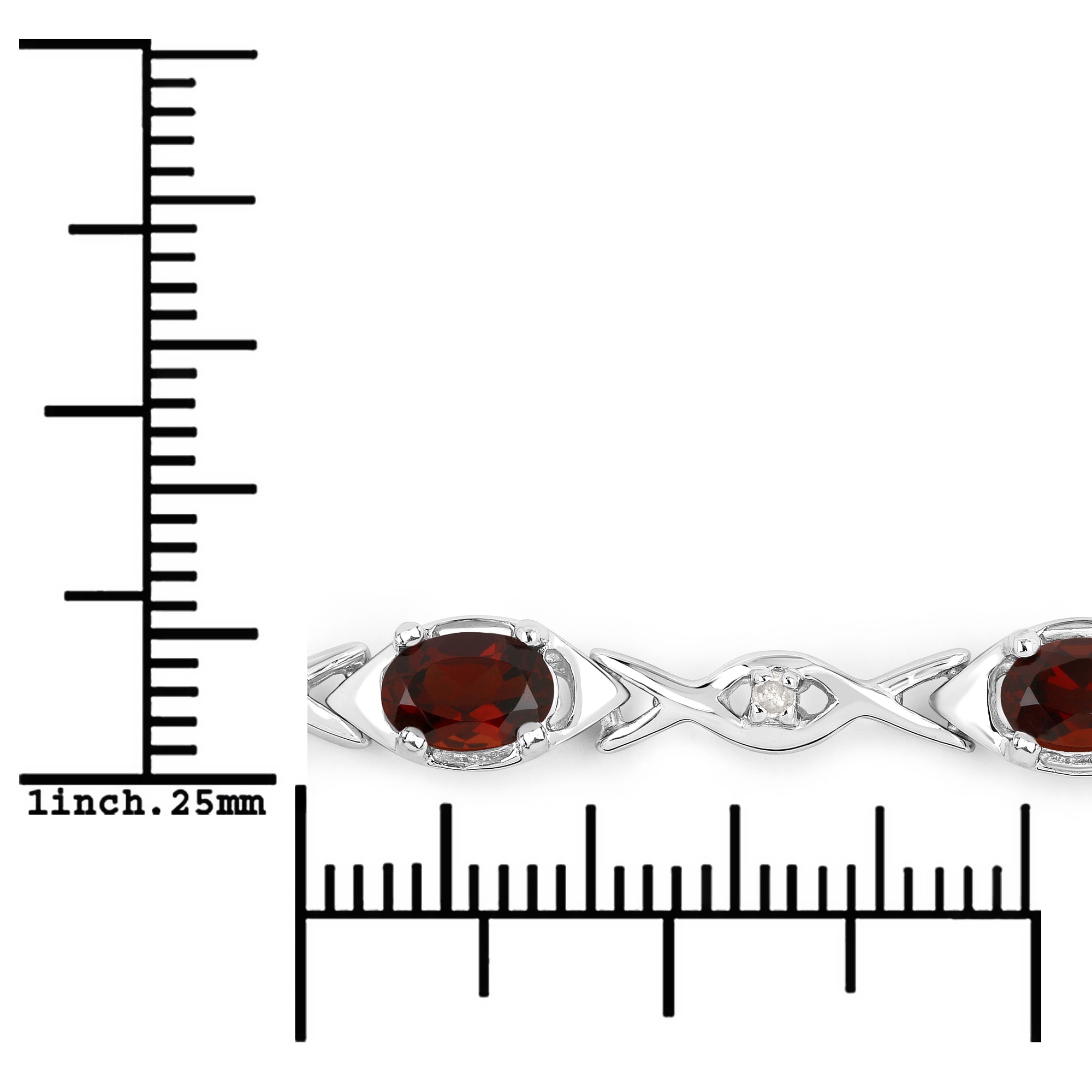 Vira Jewels Armband »925-Sterling Silber rhodiniert Glänzend Granat bordeaux«