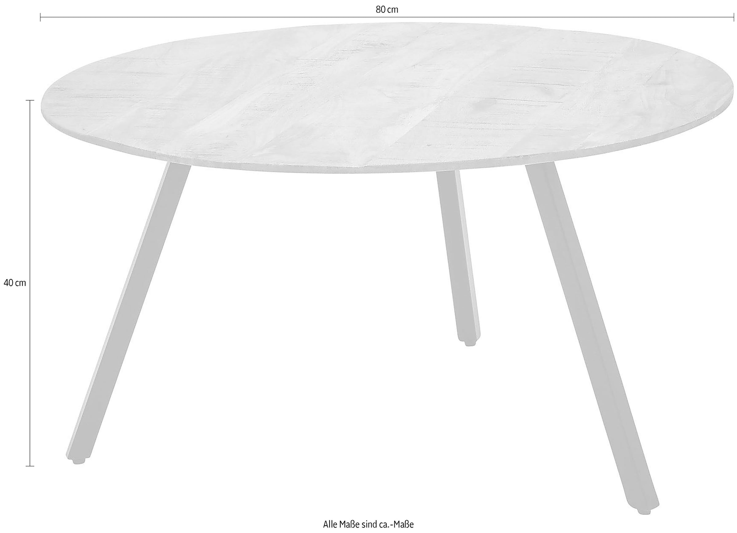 Stolkom Couchtisch »Gloria«, rund Massivholz Mango Wood