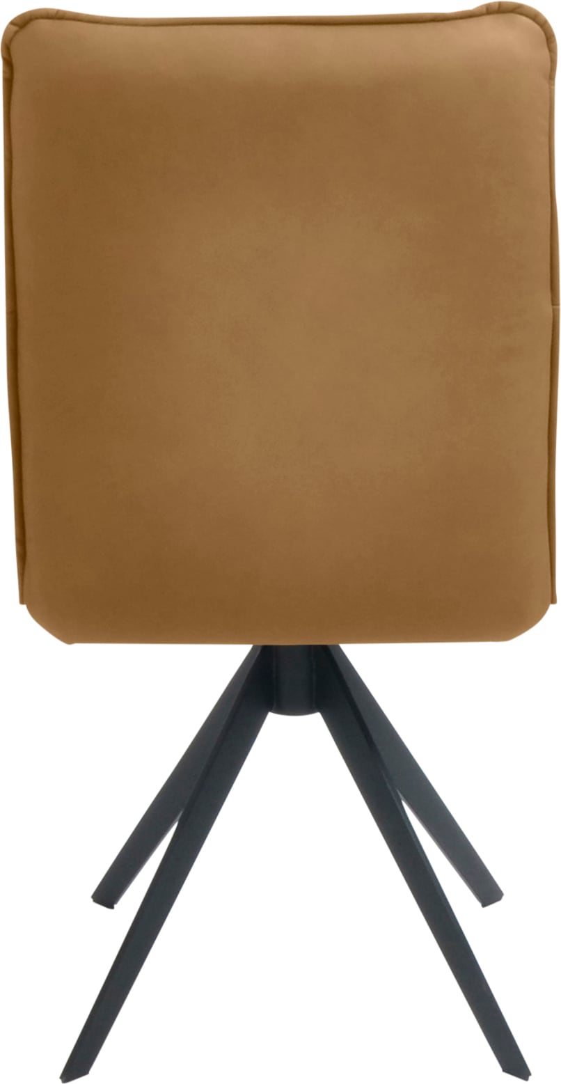 K+W Komfort & Wohnen Drehstuhl, Leder, Blitzdrehkreuz und Rückholfunktion, dekorativer 12mm Biese
