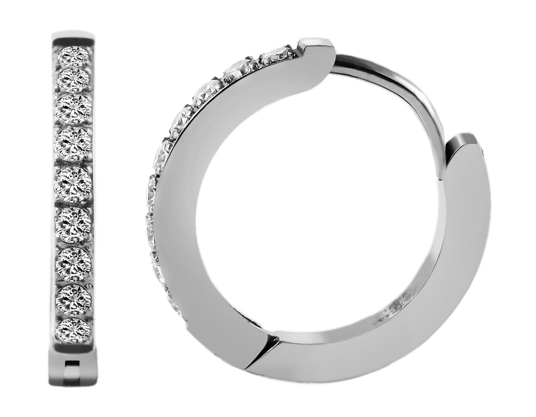 Adelia´s Klappcreolen »Damen Ohrringe – Klappcreole aus Edelstahl mit Strass Steinchen« Ein stilvolles Geschenk für besondere Momente