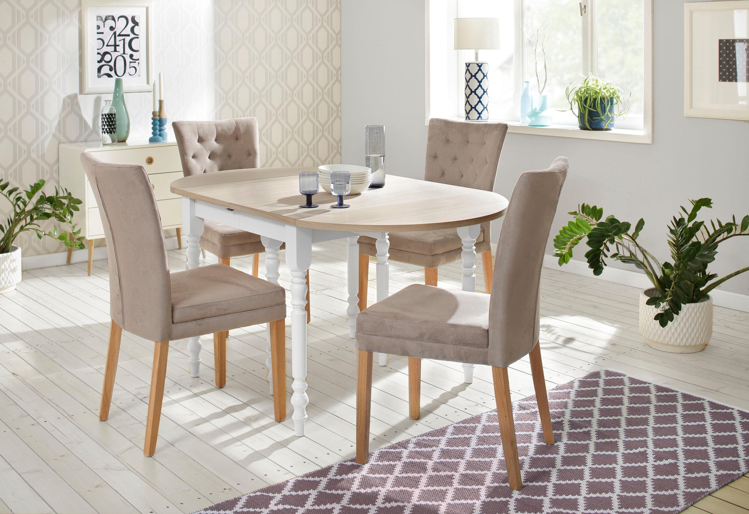 Home affaire Esszimmerstuhl »Colorado BESTSELLER Polsterstuhl«, (Set), 4 St., Luxus-Microfaser, Beine in eiche oder nussbaum. Im 2er, 4er oder 6er-Set