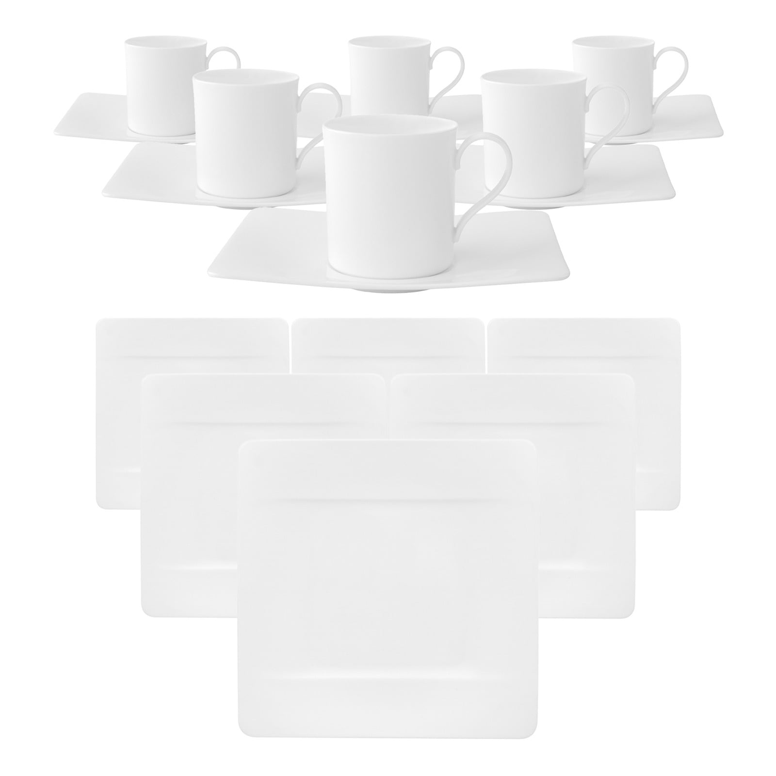 Villeroy & Boch Geschirr-Set "Kaffeeservice Modern Grace 18er Set weiß" Spülmaschinengeeignet, Mikrowellenfest