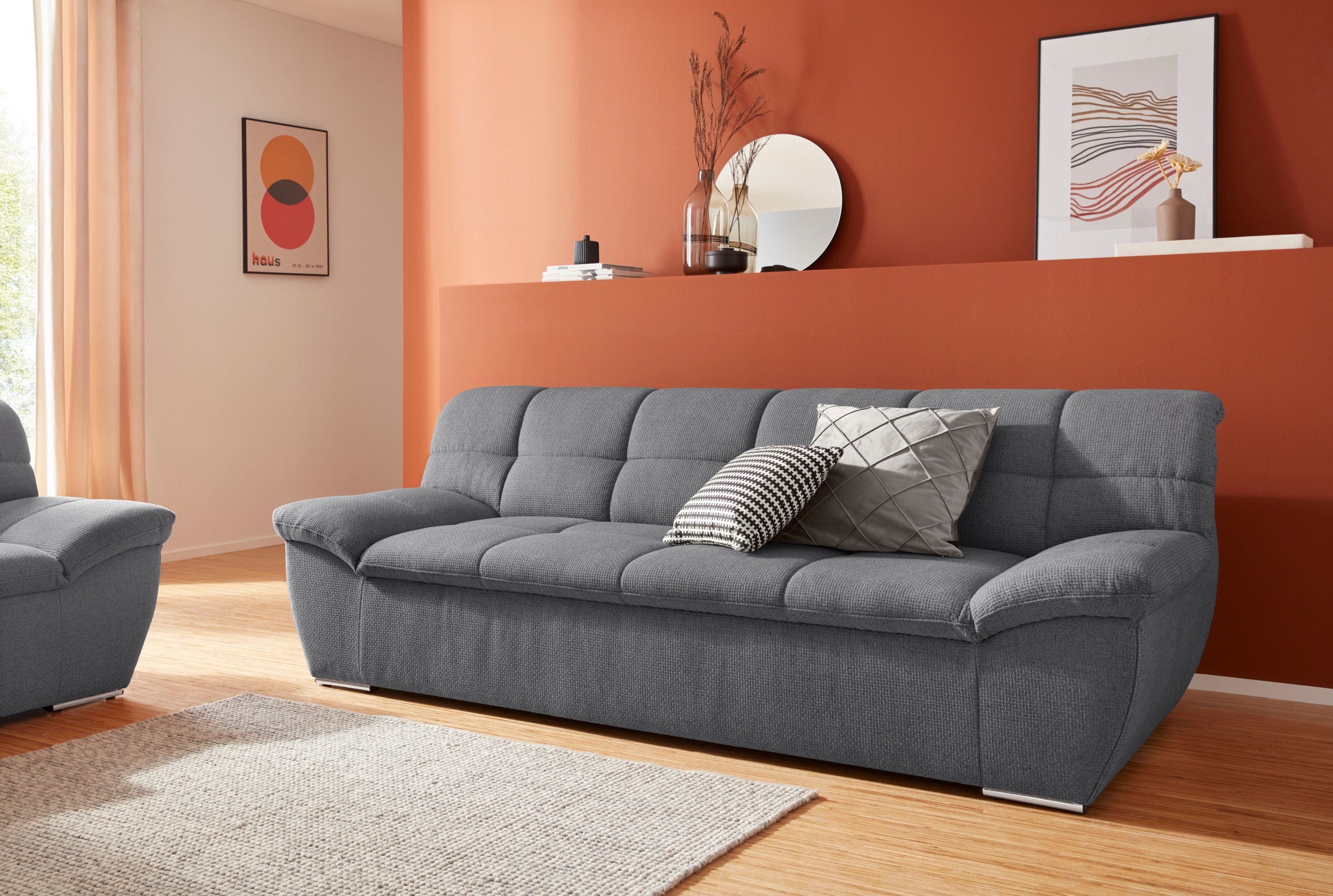 DOMO collection 3-Sitzer "Lagoa, moderne Sitzheftung, bequem und komfortabe günstig online kaufen