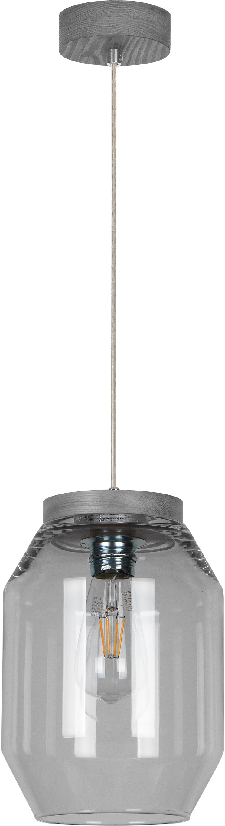BRITOP LIGHTING Pendelleuchte Vaso, E27, Naturprodukt aus Kiefernholz, Nachhaltig mit FSC-Zertifikat, Hochwertige Glasschirme