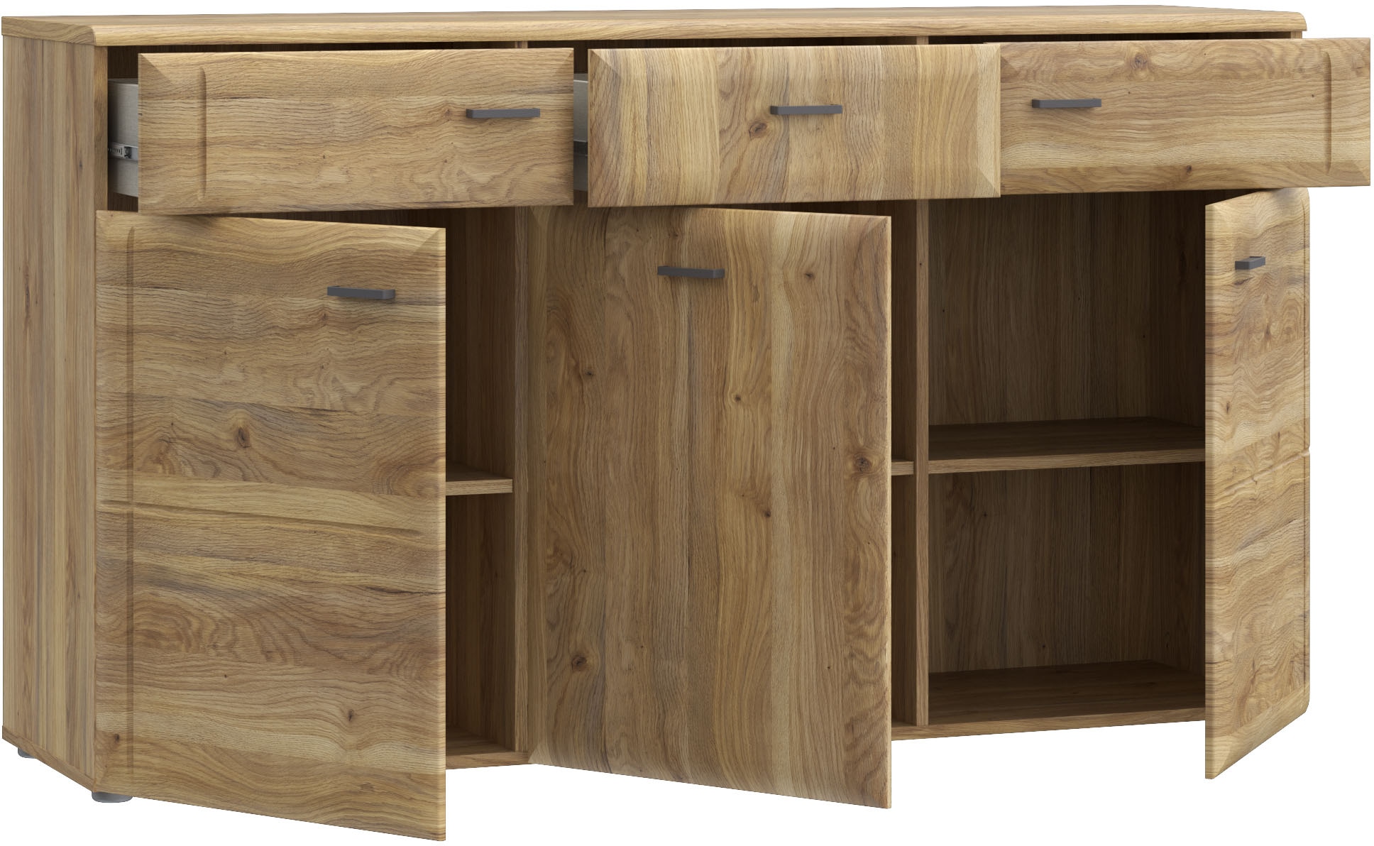 FORTE Sideboard »Akinori«, Sideboard, Holzoptik, MDF Front, Metallgriffe, Soft Close, Vollauszug