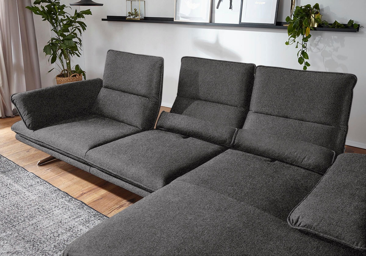 W.SCHILLIG Ecksofa »broadway, Designsofa mit tollem Sitzkomfort, L-Form«, Sitztiefenverstellung, Kopfteil- & Seitenteilverstellung, Breite 291cm