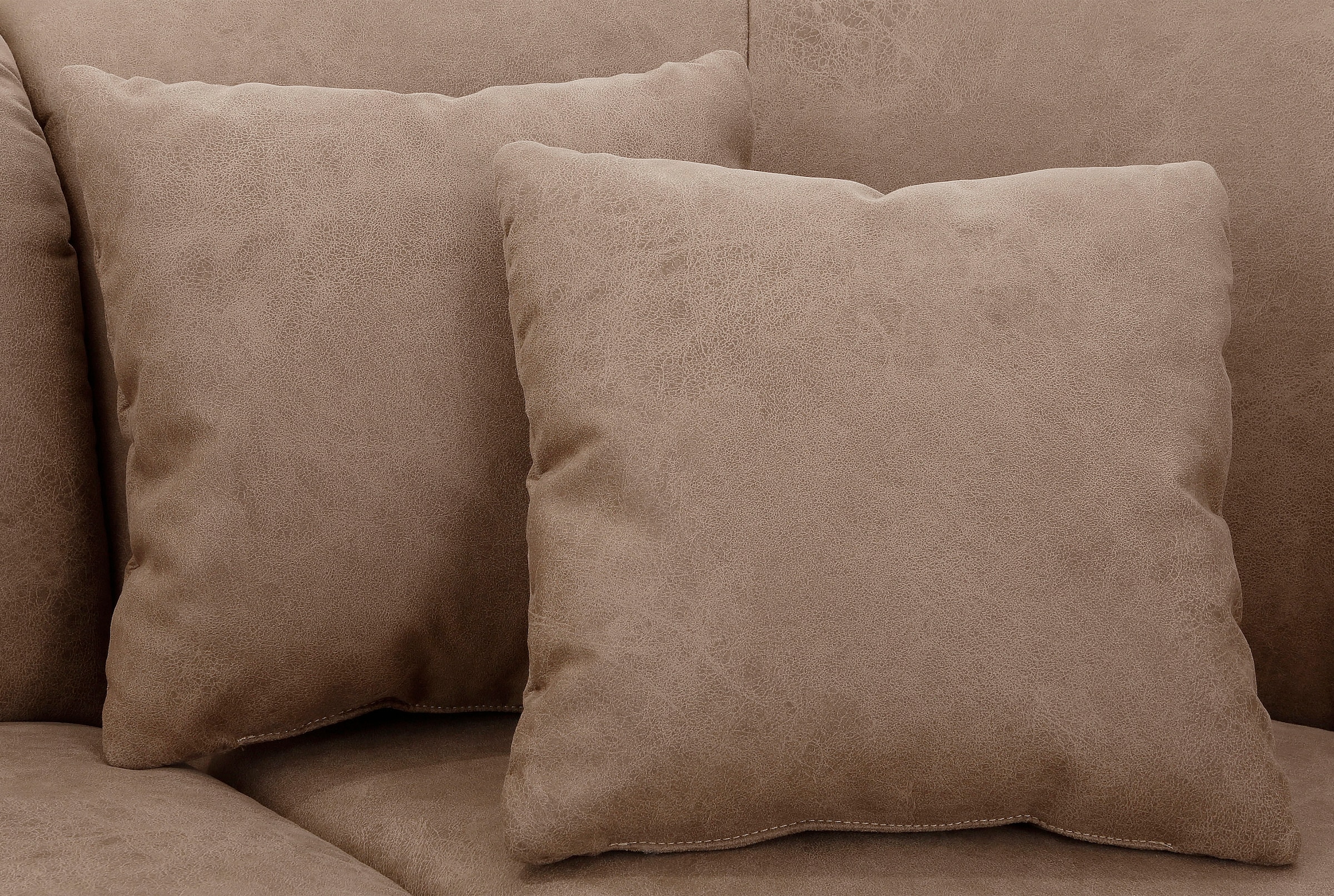 Home affaire Ecksofa »Milano Vintage, L-Form«, mit Federkern, Bezug in Lederoptik, incl. 4 Zierkissen