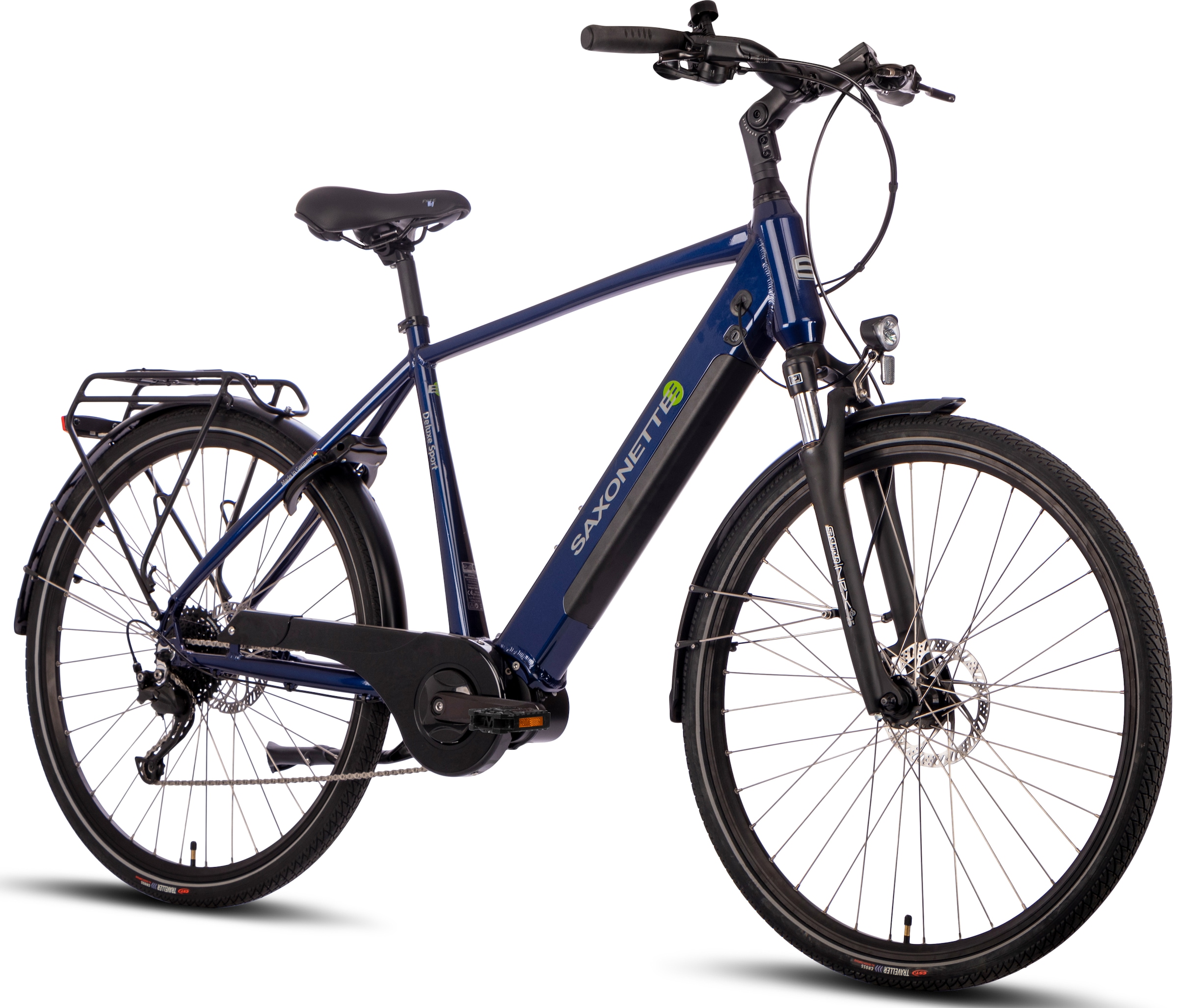 SAXONETTE E-Bike »Deluxe Sport Man«, 9 Gang, Shimano, Alivio, Mittelmotor 250 W, Pedelec, Elektrofahrrad für Herren, Cityrad