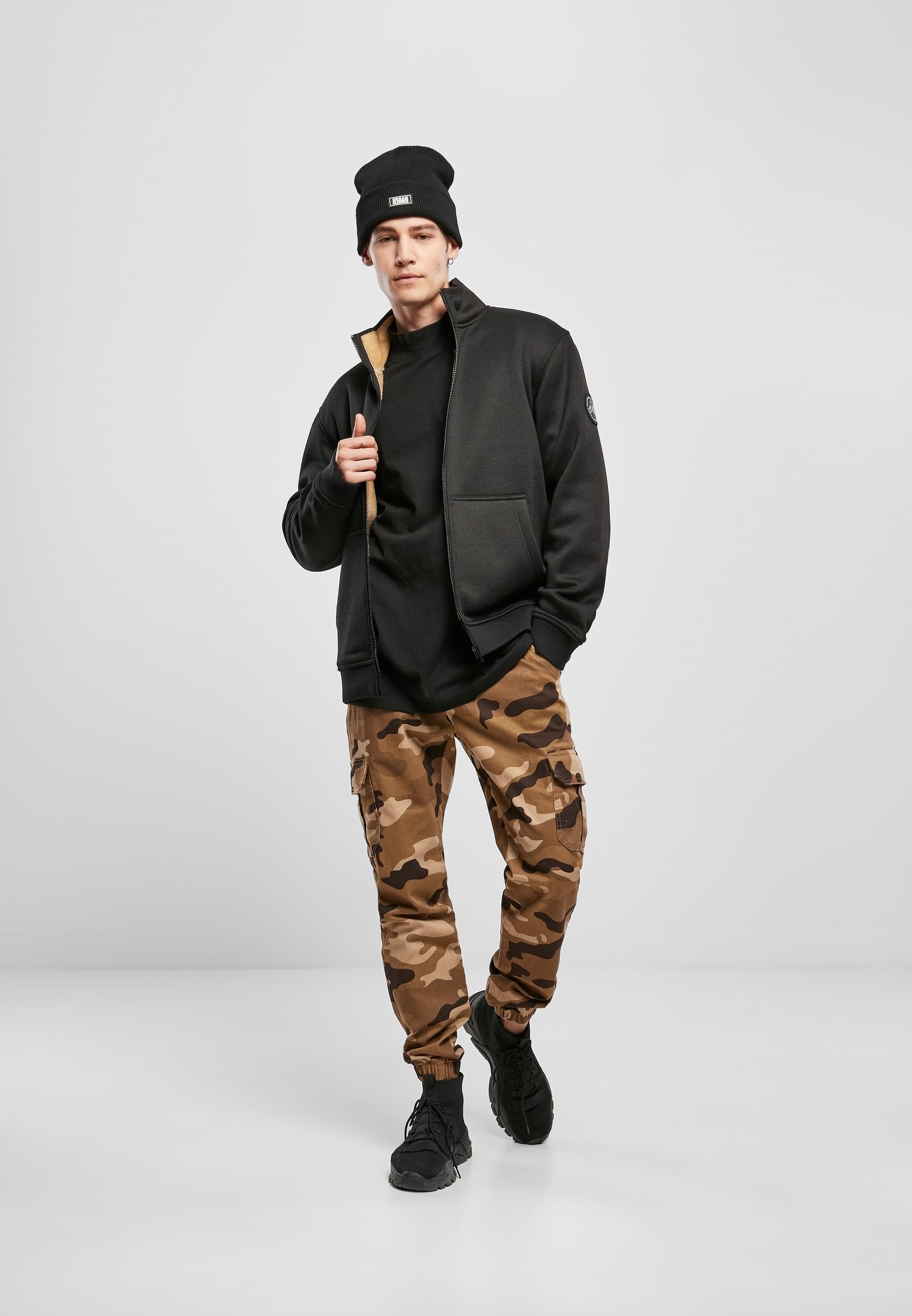 URBAN CLASSICS Anorak »Urban Classics Herren Teddy Bonded Zip Jacket«, (1 St.), ohne Kapuze