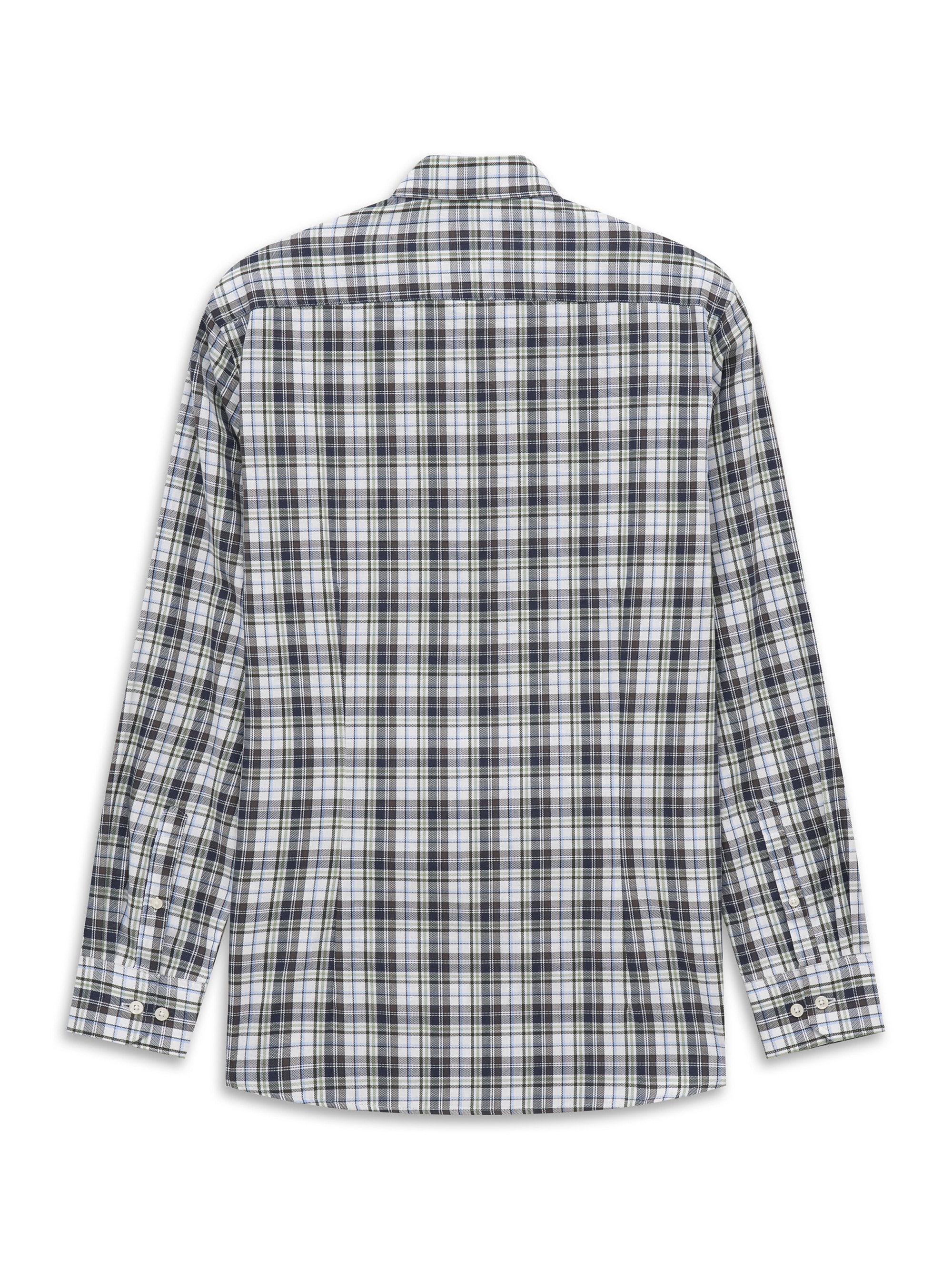 bugatti Langarmhemd »Modern Fit« Modern Fit Baumwolle Karo Button-Down
