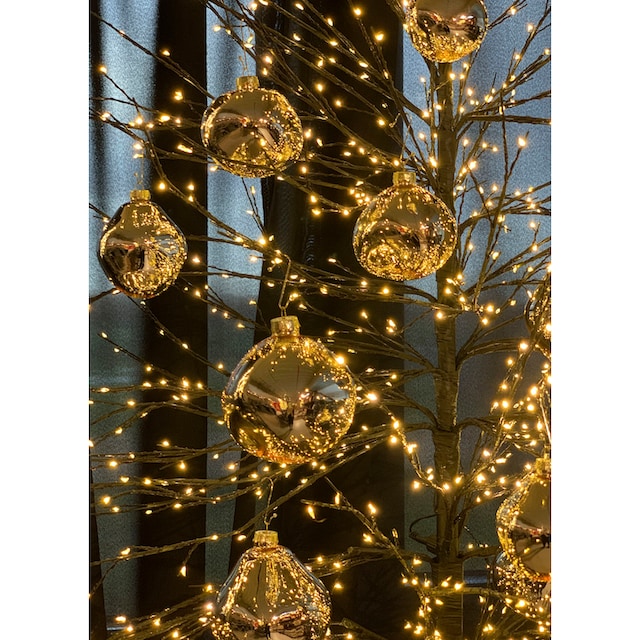 Leonique Weihnachtsbaumkugel »Birdelle glänzend, Weihnachtsdeko,  Christbaumschmuck, Christbaumkugeln«, (Set, 12 St.), Baumkugeln in organischer  Form, Ø ca. 6 cm, organische Kugeln aus Glas | BAUR