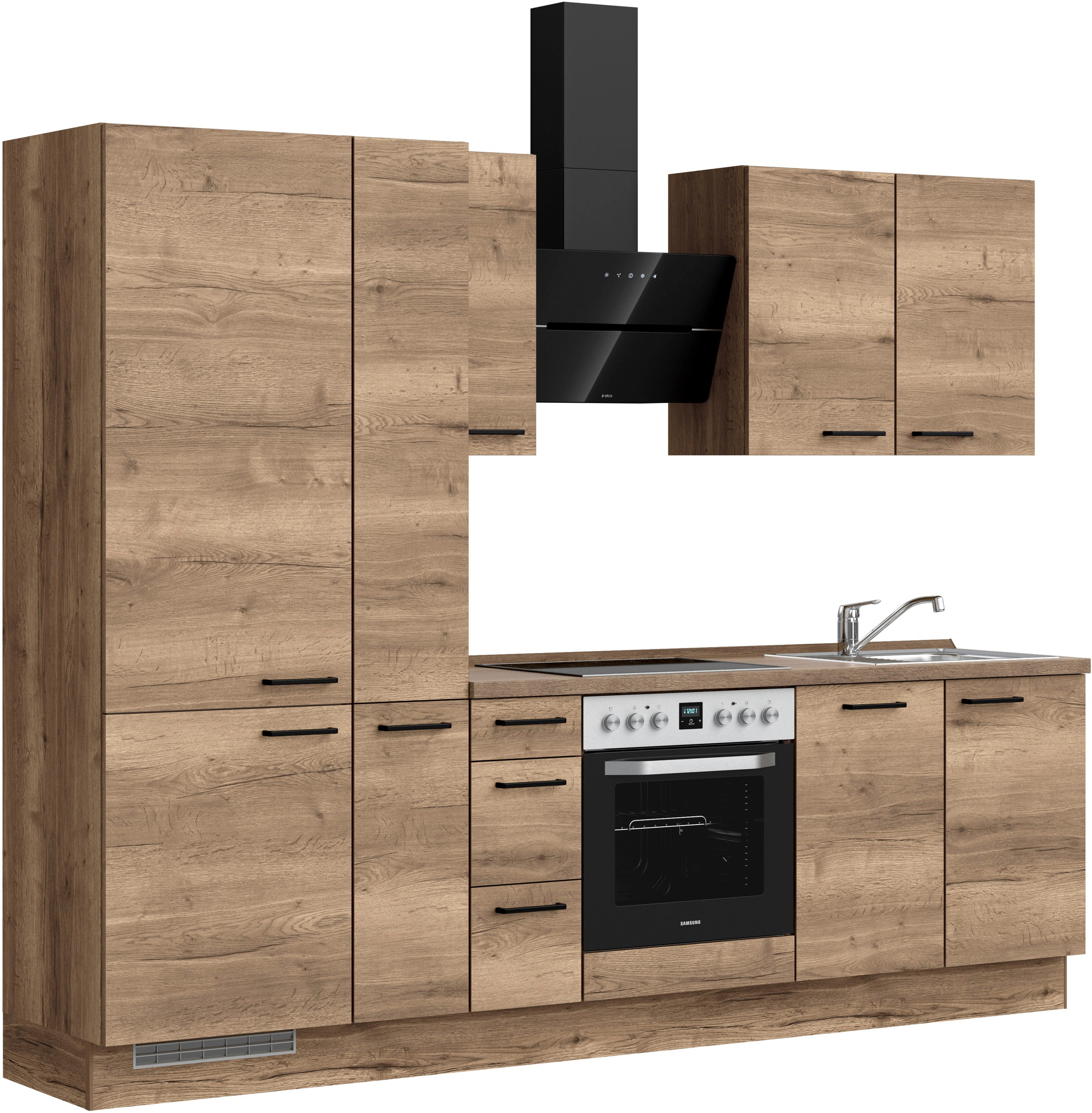 nobilia® Küchenzeile »"Structura II"« vormontiert, Ausrichtung wählbar, Breite 270 cm, wahlw. mit E-Geräten