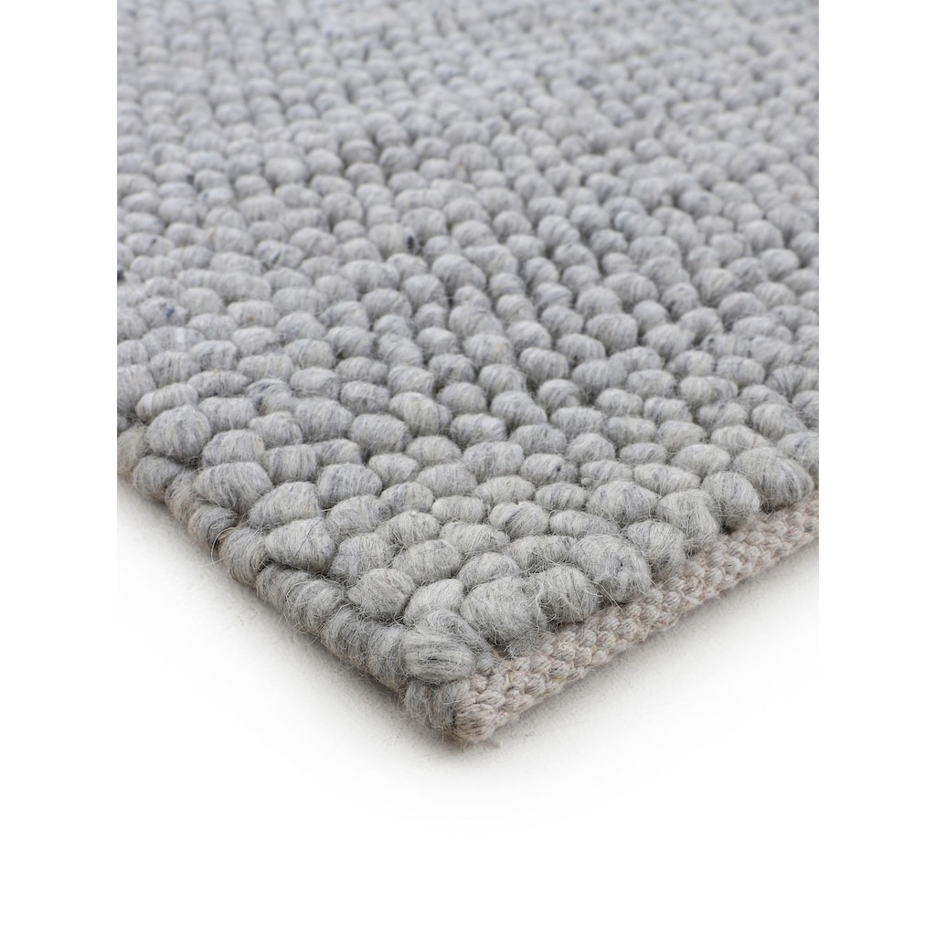 carpetfine Teppich »Calo«, rund, Handweb Teppich, Uni-Farben, meliert, handgewebt, 70% Wolle