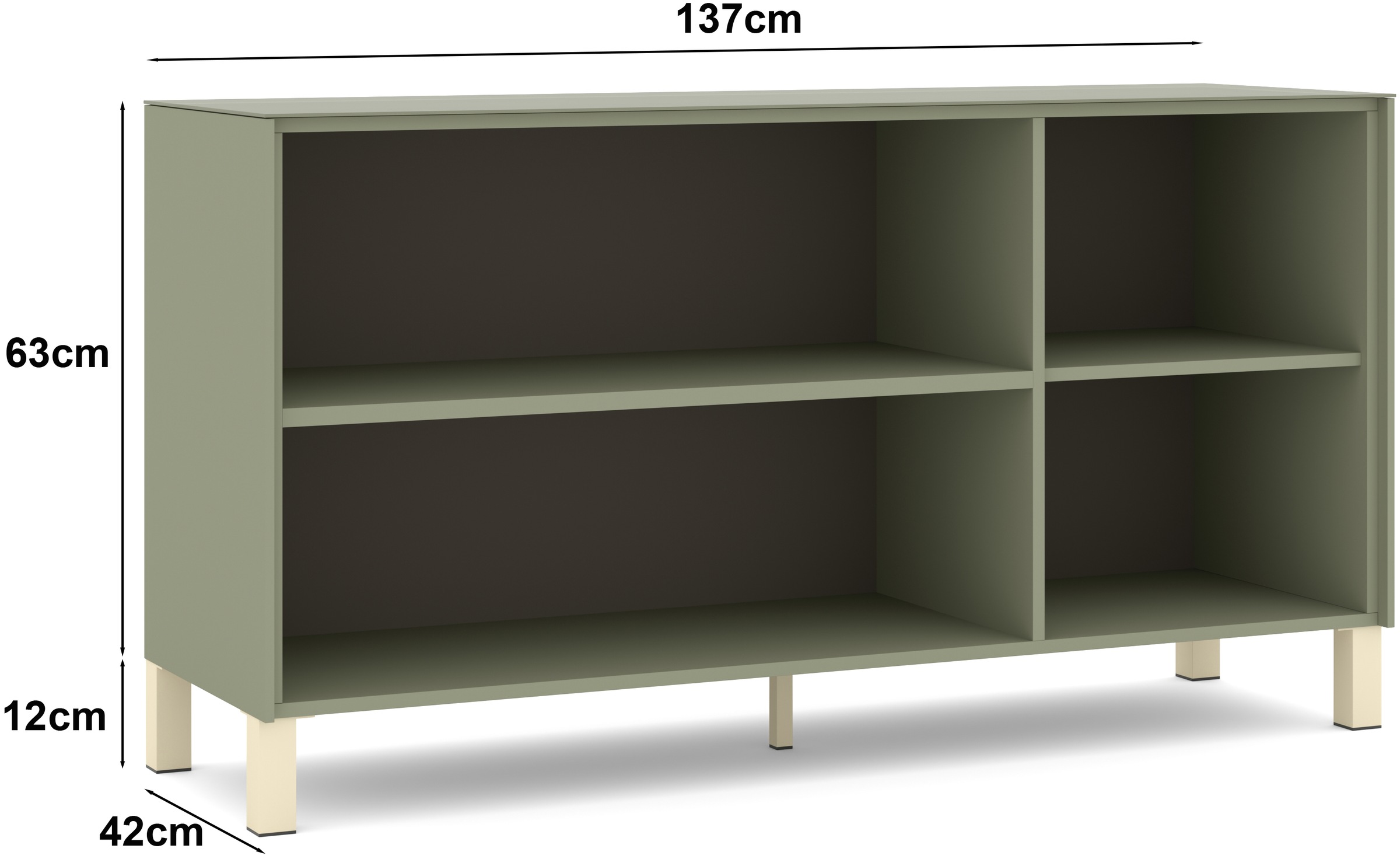 set one by Musterring Lowboard »Reno« 1 Stk. tlg. Mit Vierkantfuß in diversen Farben, 75 cm Höhe & Farbauswahl