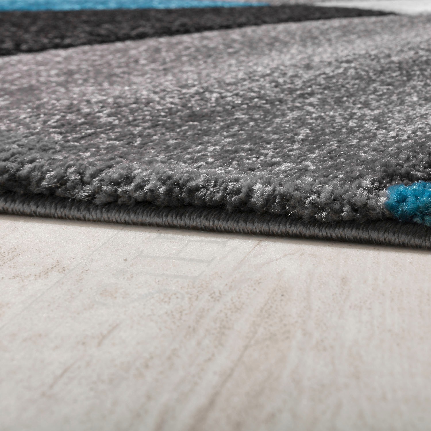 Teppich PACO HOME "Diamond 664", blau (türkis), B:80cm H:15mm L:150cm, Kunstfaser, Teppiche, Teppich, 3D-Design, Kurzflor, 3D-Design, modernes geometrisches Muster 2