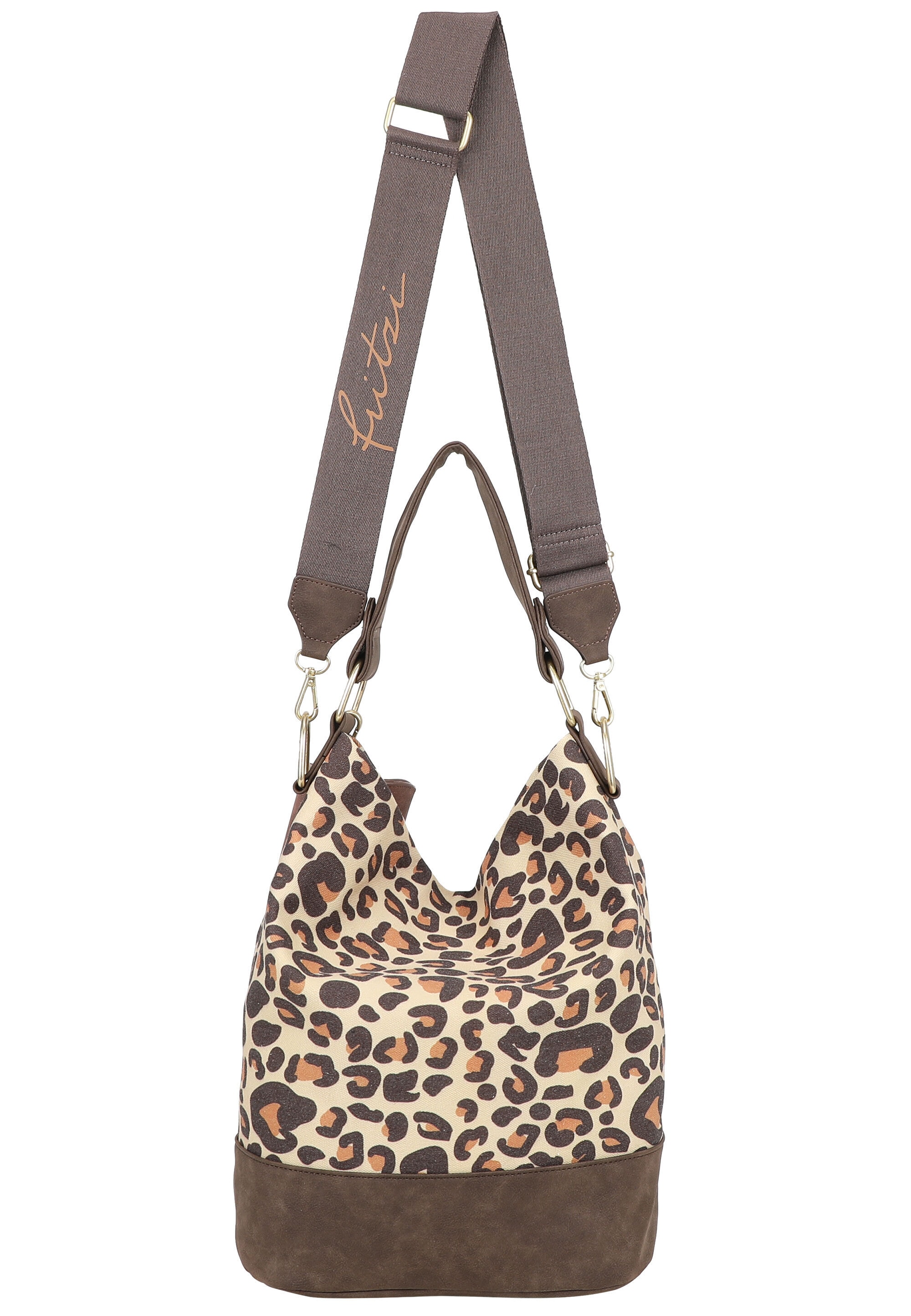 Fritzi aus Preußen Schultertasche »Izzy07 Limited Leo Camel« mit Leomuster