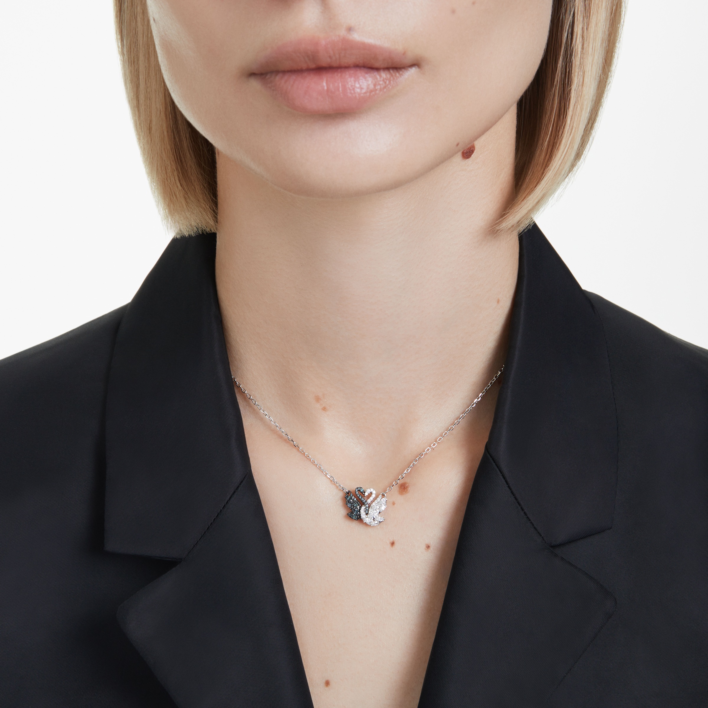 Swarovski Kette mit Anhänger »Schmuck Geschenk Swan Anhänger Schwan, 5705721«, mit Swarovski® Zirkonia (synth.)