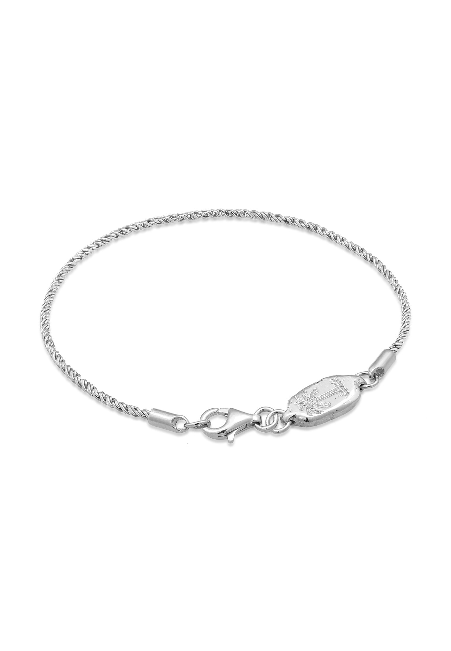 "Armkette HAZE & GLORY ""Armband Herren Kordelkette - Paradise 925 Silber oxidiert"" Gr. 180, silber, Armbänder, Herren, 180, Silber 925