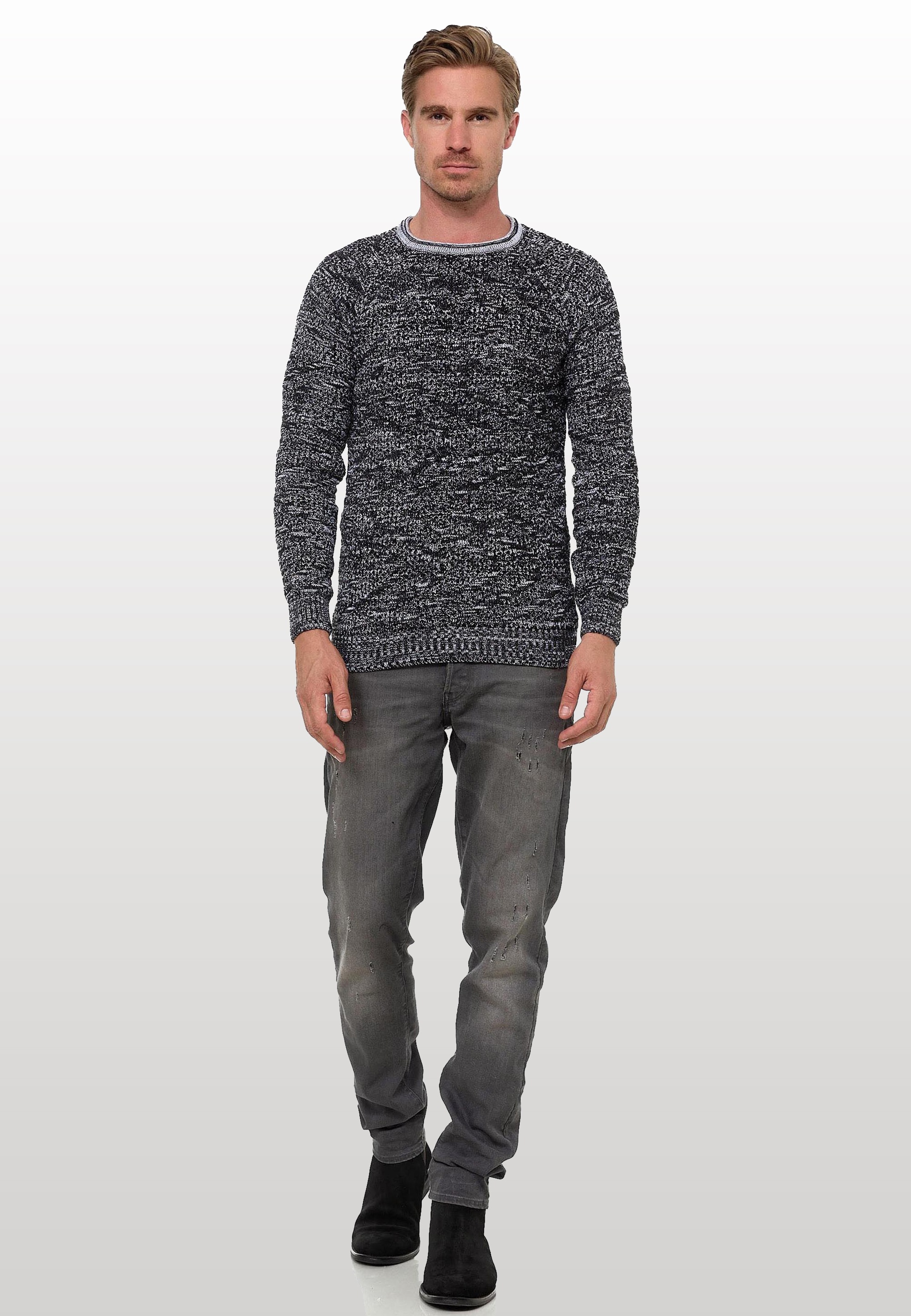 Rusty Neal Strickpullover, mit stylischem Muster