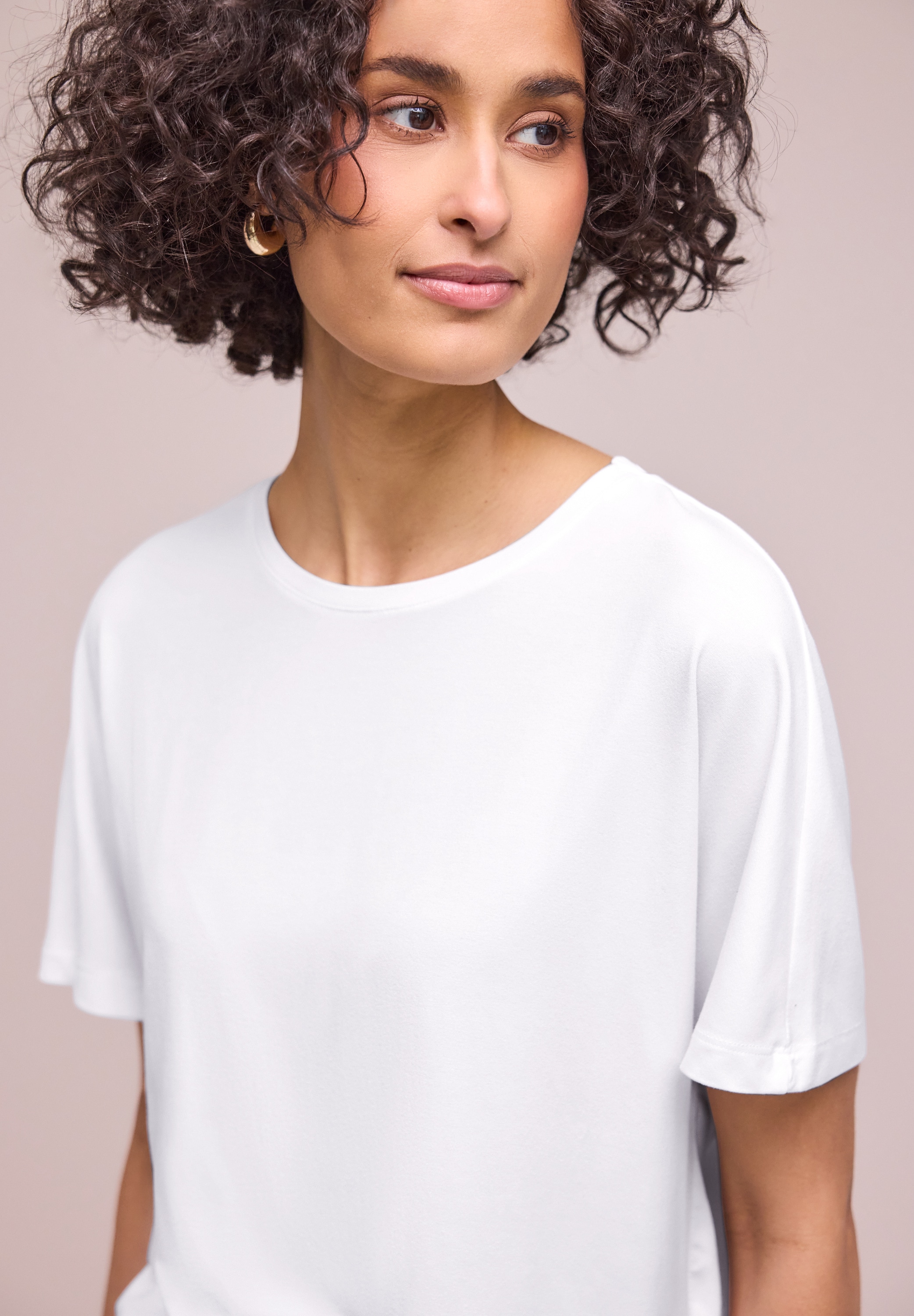 STREET ONE Kurzarmshirt Sommershirt in Unifarbe