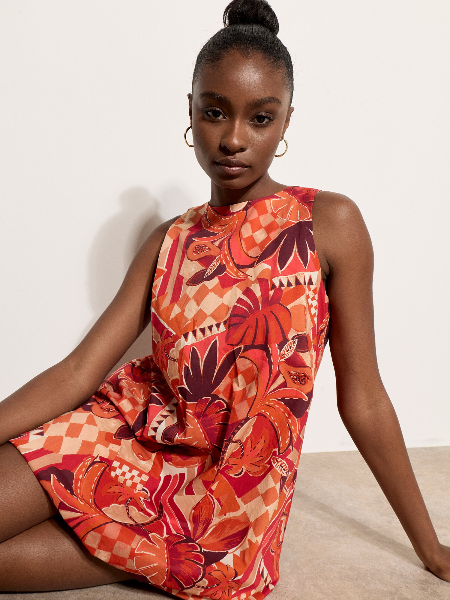 Apricot Minikleid »Minikleid« mit abstraktem Print und Bubble-Saum