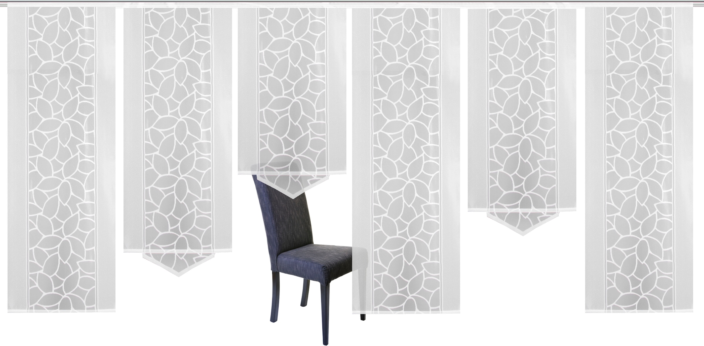 HOME WOHNIDEEN "JENNA" Klettschiene 6 Stk. tlg. Schiebevorhang Jacquard Set