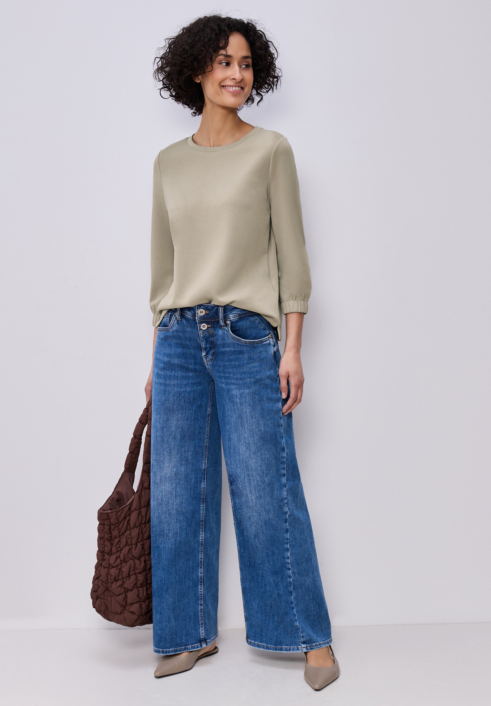 STREET ONE 3/4-Arm-Shirt im Silk Look