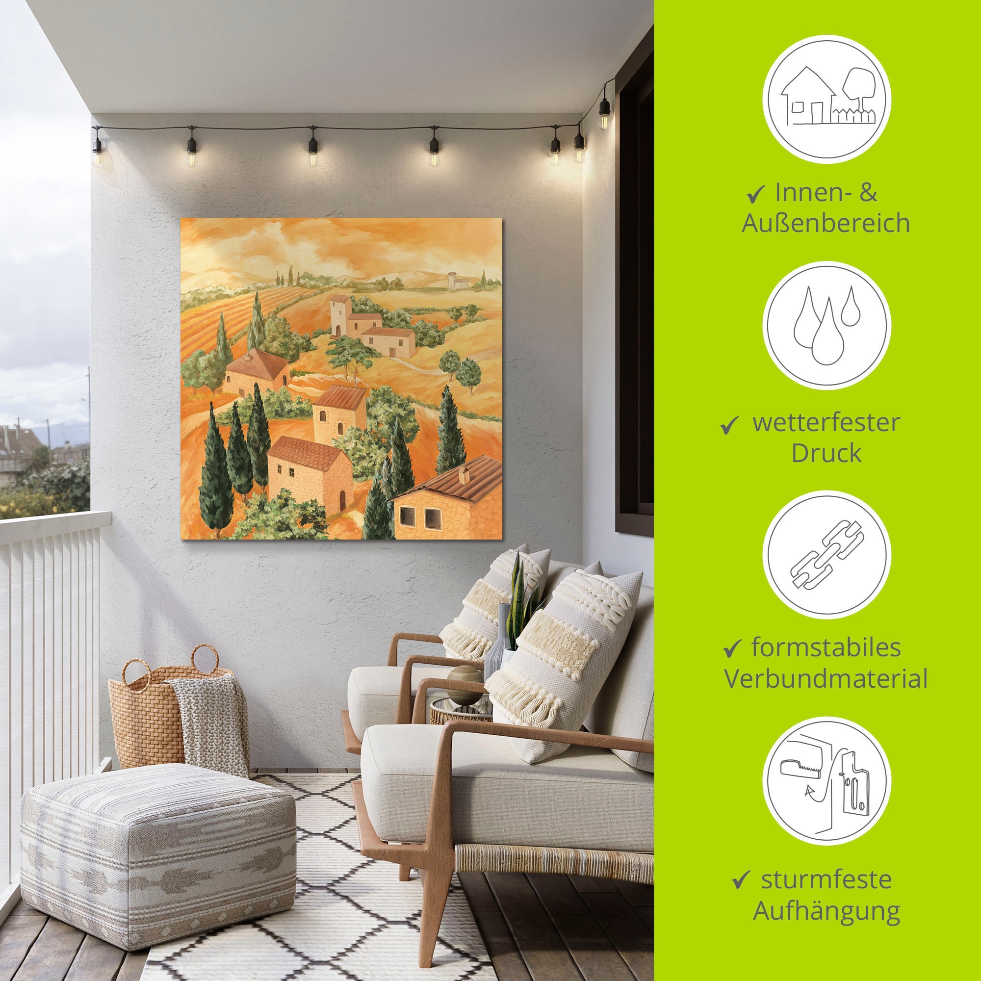Artland Wandbild »Landschaft Italien«, Europa, (1 St.), als Alubild, Outdoorbild, Leinwandbild, Poster in verschied. Größen
