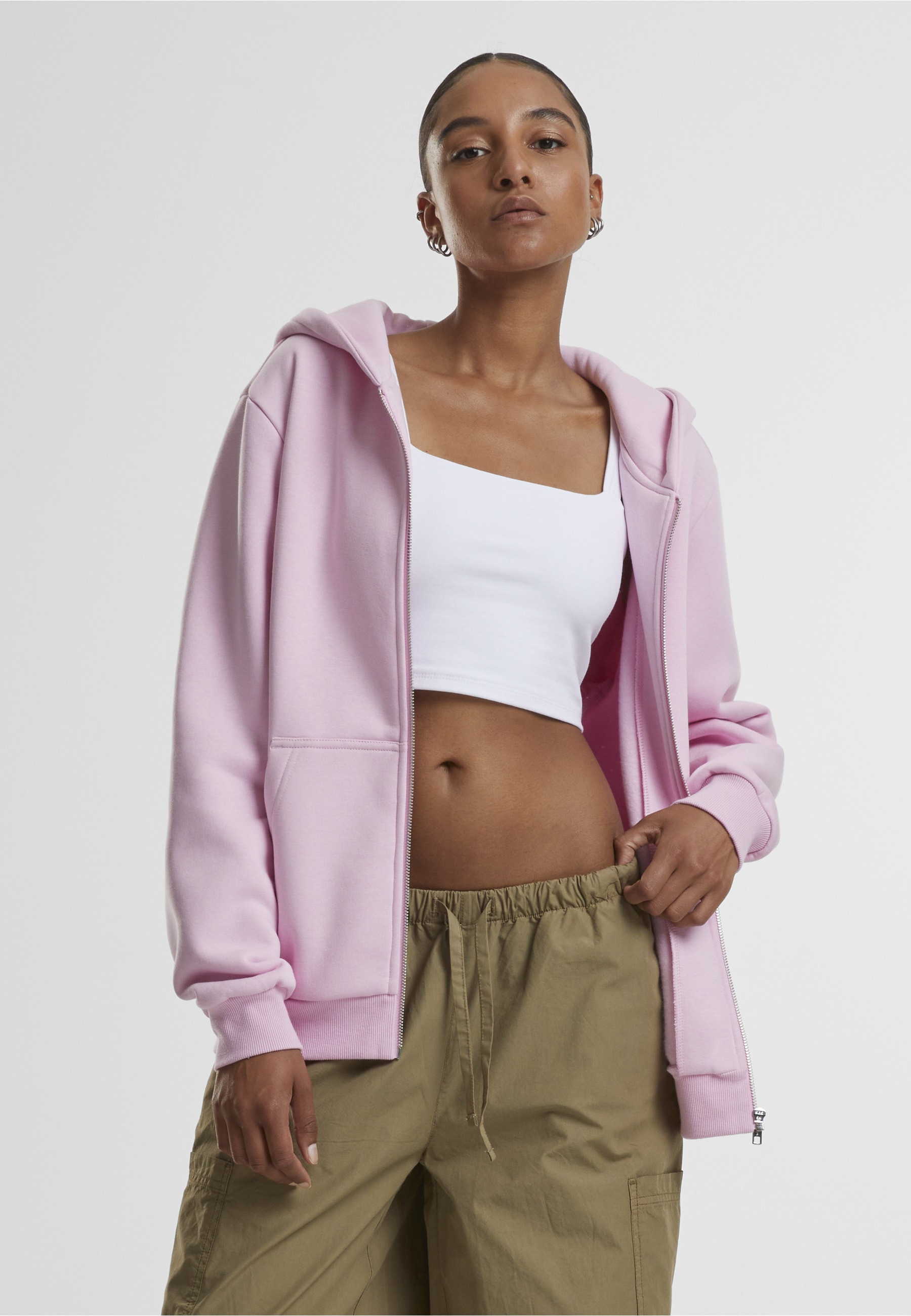 URBAN CLASSICS Sweatjacke »Urban Classics Ladies Fluffy Zip Cardigan«