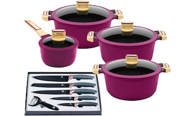 Topf-Set »GOURMET«, Aluminiumguss, (Set, 14 tlg., je 1 Kochtopf 18/20/24 cm, 1...