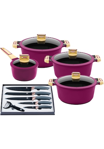 Topf-Set »GOURMET«, Aluminiumguss, (Set, 14 tlg., je 1 Kochtopf 18/20/24 cm, 1...