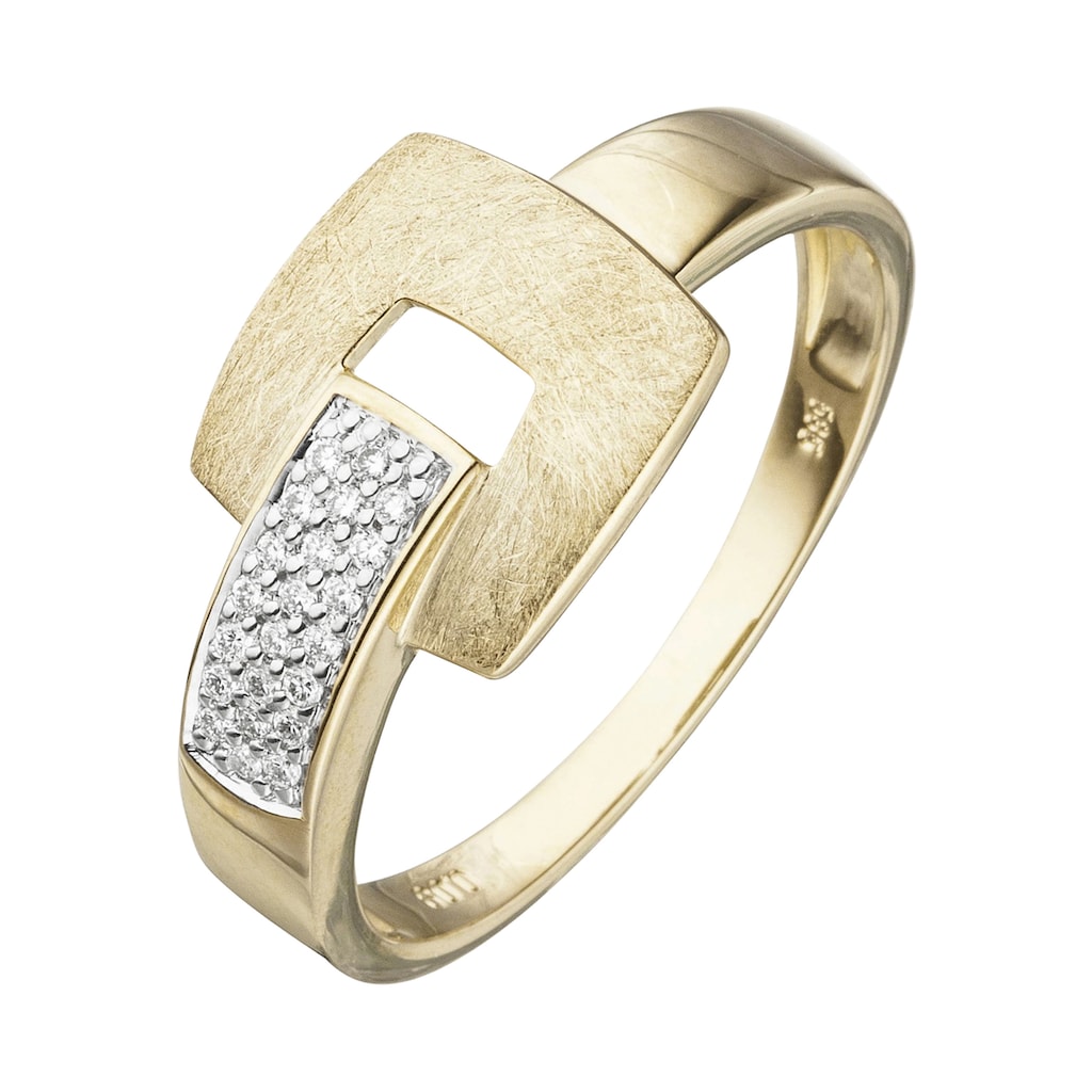 JOBO Fingerring 585 Gold mit 22 Diamanten